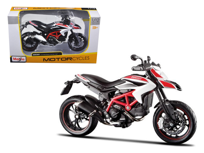 BMW S 1000 RR White with Blue and Red Stripes with Plastic Display Stand 1/12 Diecast Motorcycle Model by Maisto