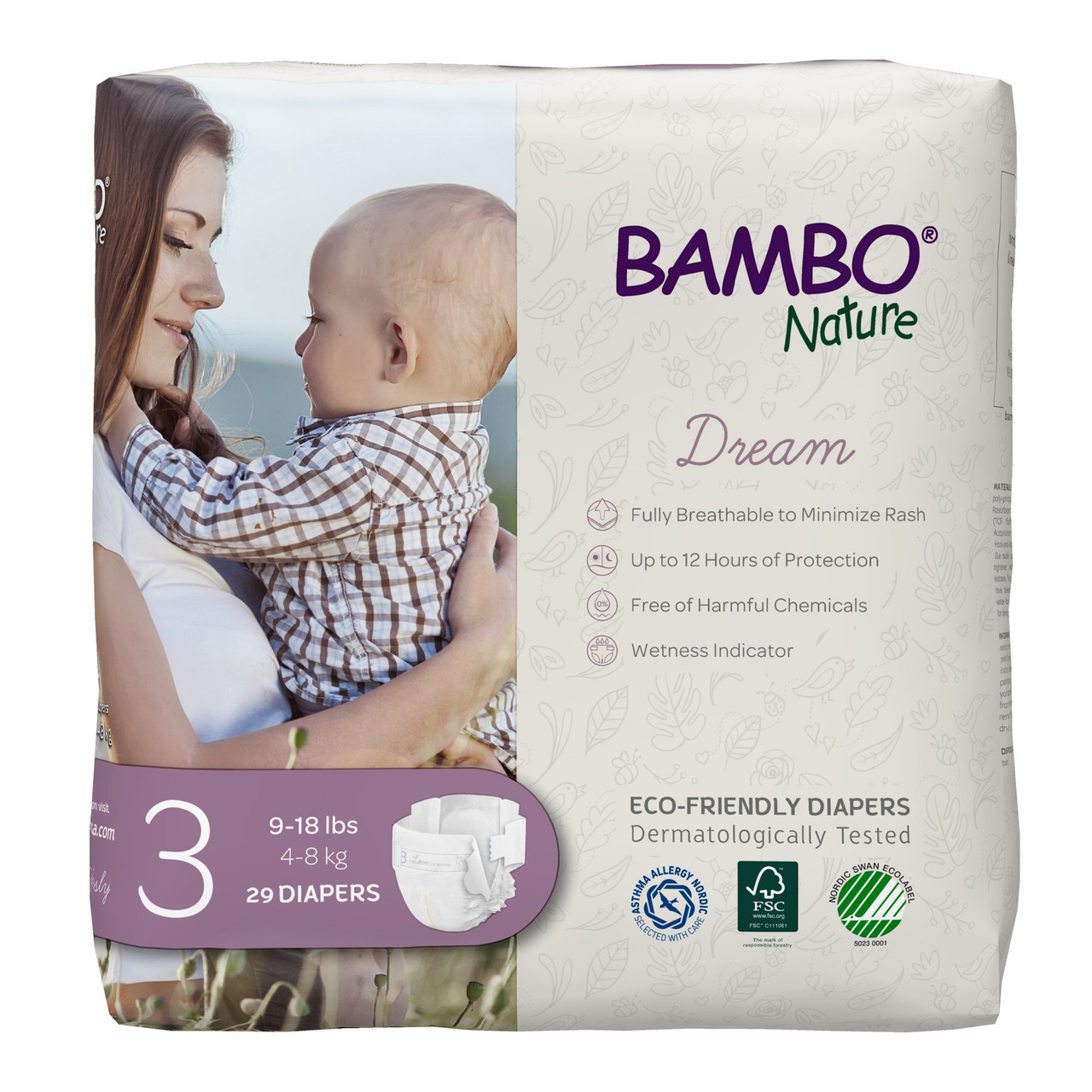 BMBNAT DIAPERS SIZE 3 ( 6 X 29 OZ   )