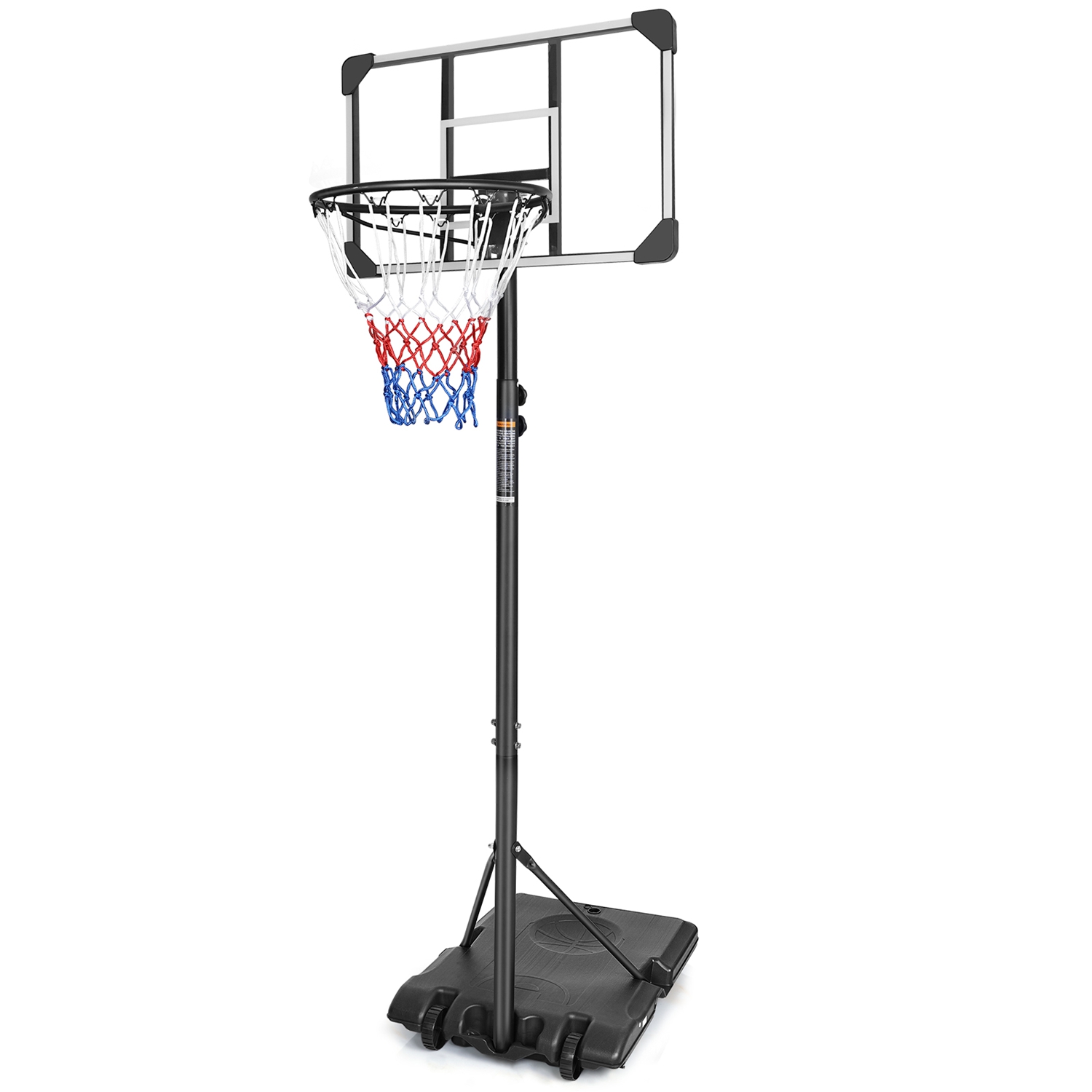 Portable Kids Basketball Hoop with Wheels, Height Adjustable 5.6 to 7ft Basketball Goal System Indoor Outdoor for Kids Teens Adults
