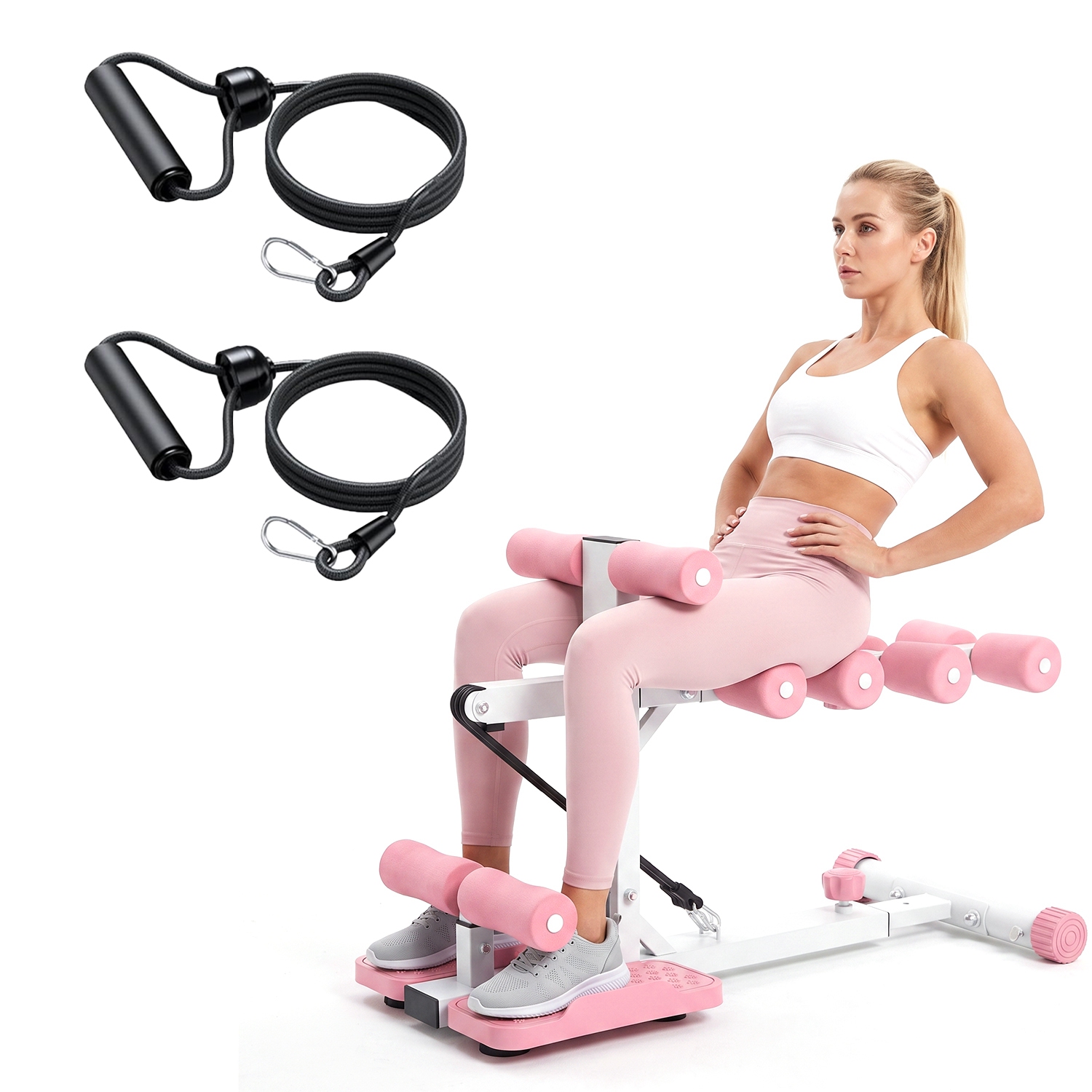 Multifunctional Deep Squat Machine for Home Gym, Adjustable Glutes Leg Core Trainer with Resistance Bands for Full Body Workout thumbnail 2