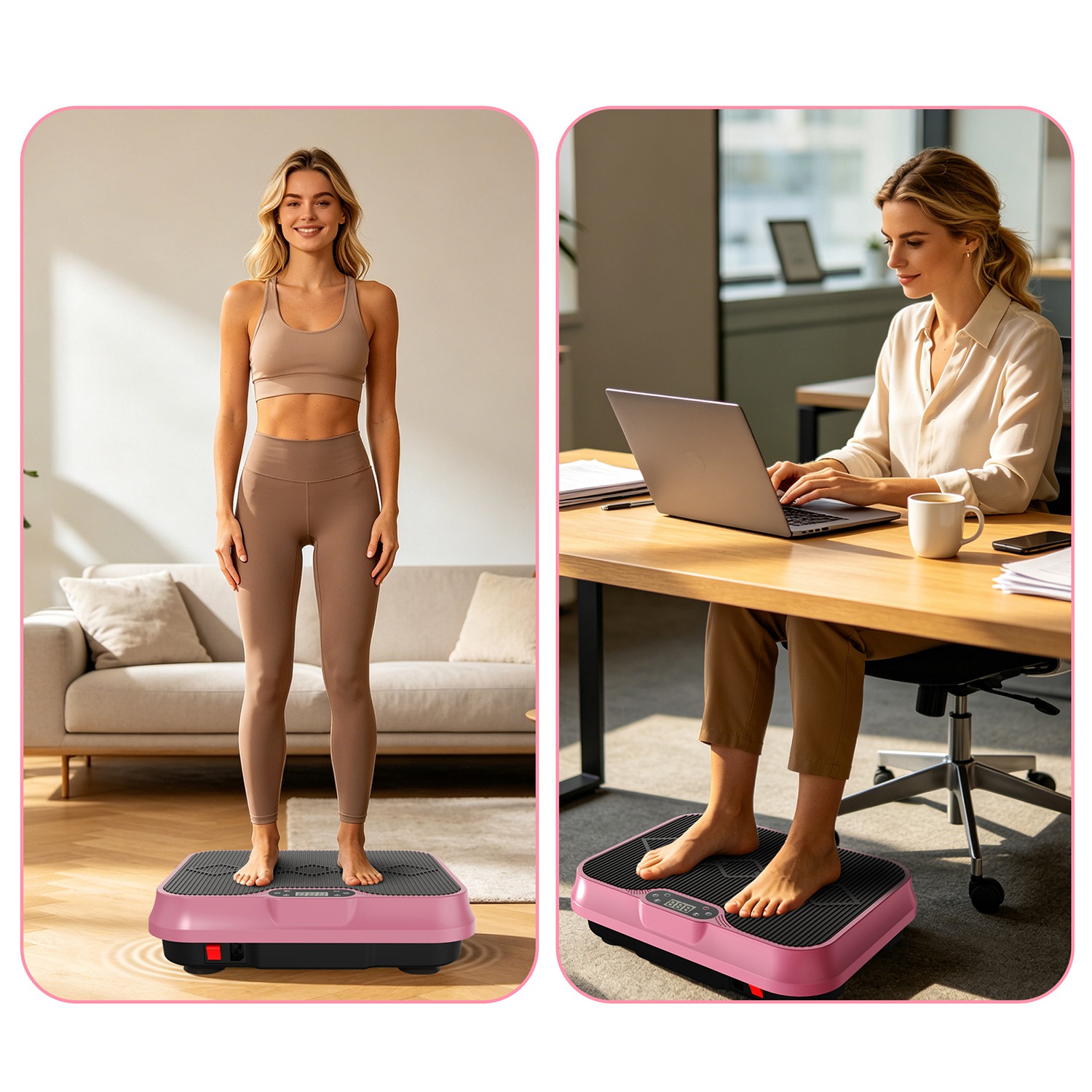 Whole Body Vibration Plate Exercise Machine with Remote Control & Resistance Bands, 1-250 Adjustable Speed Vibration Platform, LCD Display Home Fitnes thumbnail 2