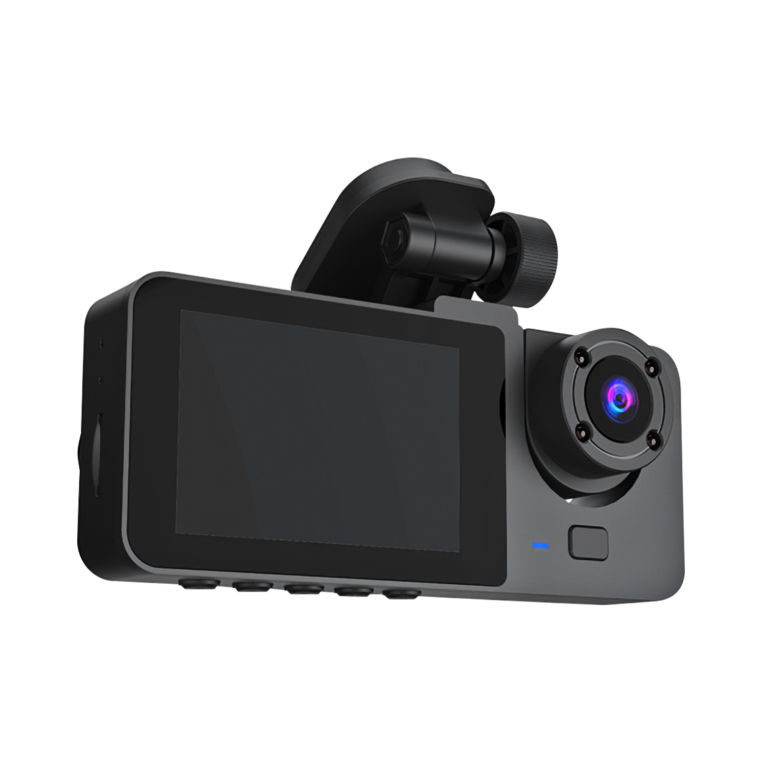 3 Channel Dash Cam Front Inside Rear Vehicle Driving Recorder Car DVR with 32G MMC Card G Sensor Motion Detection Parking Monitor Loop Recording thumbnail 2