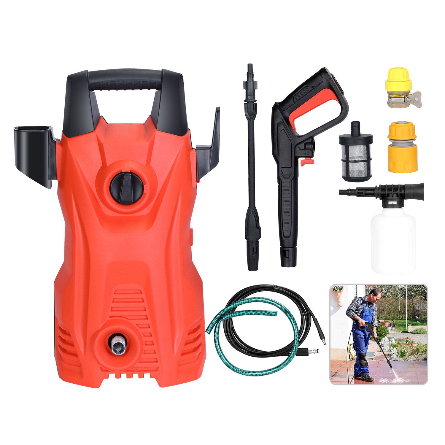 Electric High Pressure Washer 1740PSI Max 2.6GPM Powerful Car Washer Pressure Cleaner with Adjustable Spray Nozzle Soap Dispenser IPX5 Waterproof for thumbnail 2