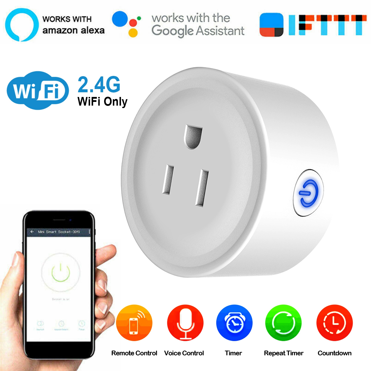 WiFi Smart Plug Outlet Wireless Smart Socket APP Remote Voice Control Timer Alexa Google US thumbnail 2