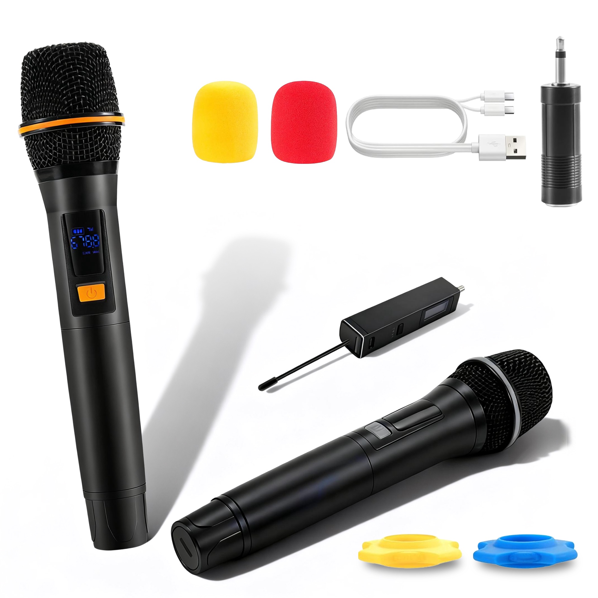 UHF Wireless Microphones Rechargeable Wireless Microphones Metal Handheld Dynamic Mics with 262FT Range for Karaoke Party DJ Wedding Speech Outdoor Ev thumbnail 2