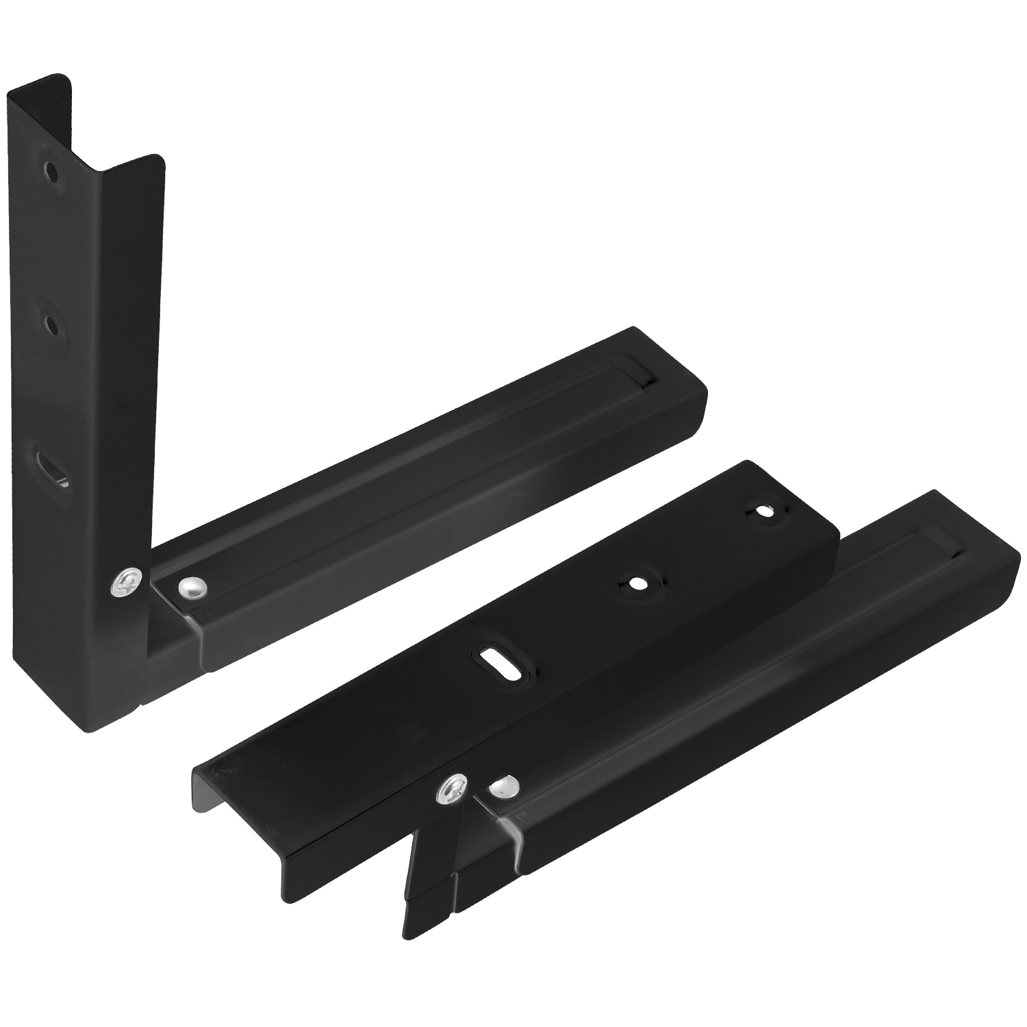 2 Pcs Microwave Brackets Adjustable Wall Mount Shelf Heavy Duty Carbon Steel Wall Microwave Cradle thumbnail 2