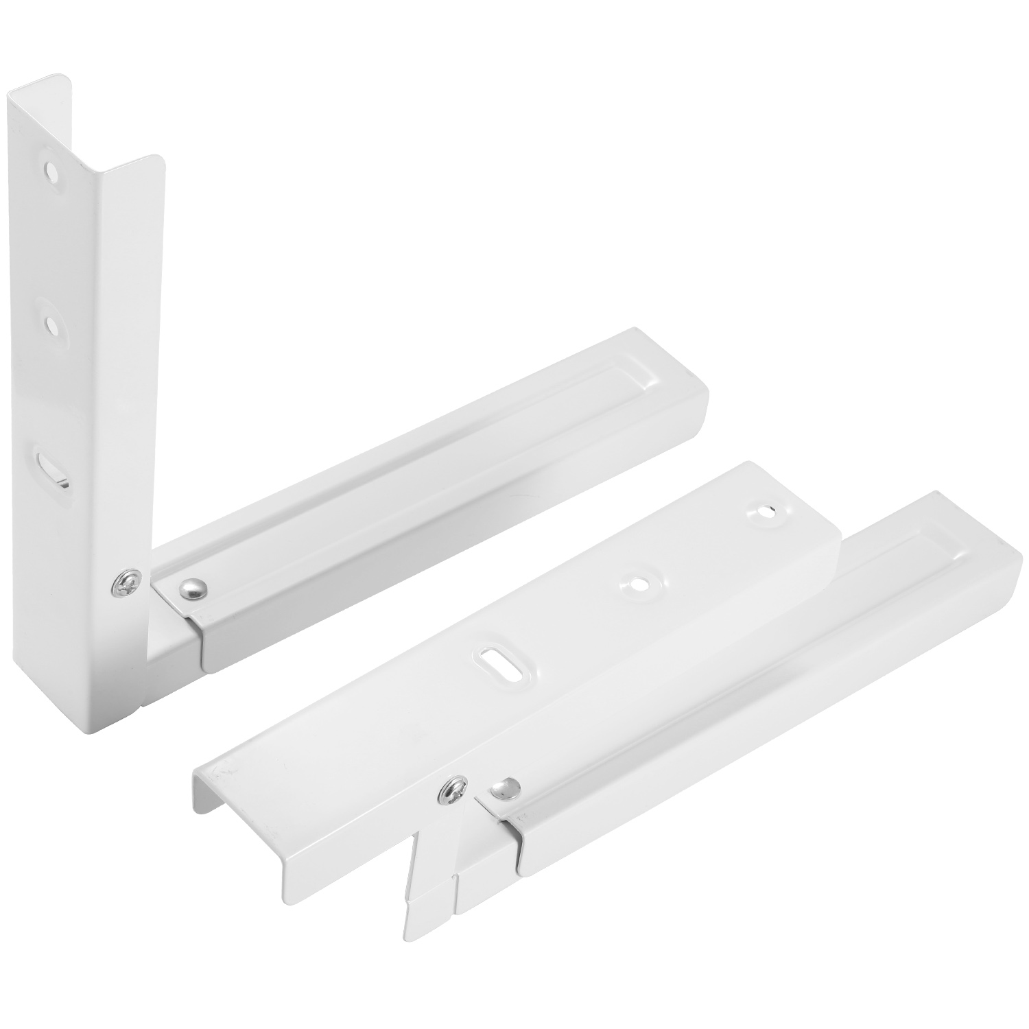 2 Pcs Microwave Brackets Adjustable Wall Mount Shelf Heavy Duty Carbon Steel Wall Microwave Cradle thumbnail 2
