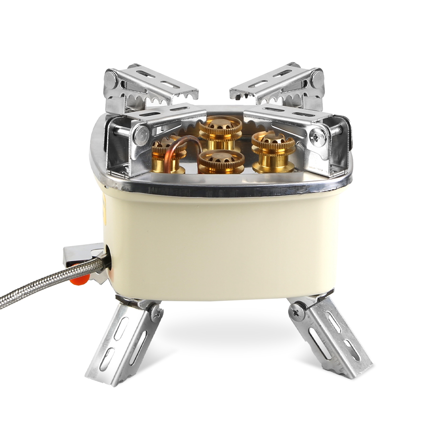 13000W Portable Windproof Camping Stove Five-head Gas Cooking Burner with Piezo Ignition Stepless Flame Control Fit For ISO-butane, Propane, Butane Fu thumbnail 2