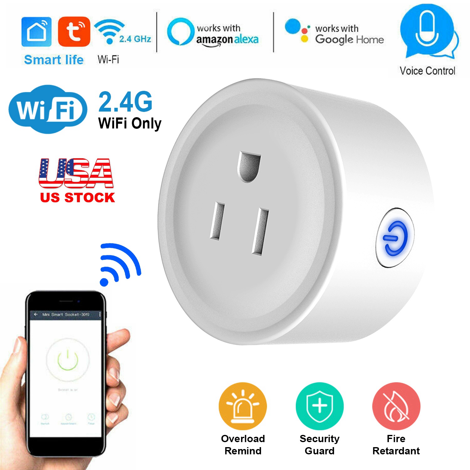 WiFi Smart Plug Outlet Wireless Smart Socket APP Remote Voice Control Timer Alexa Google US thumbnail 3