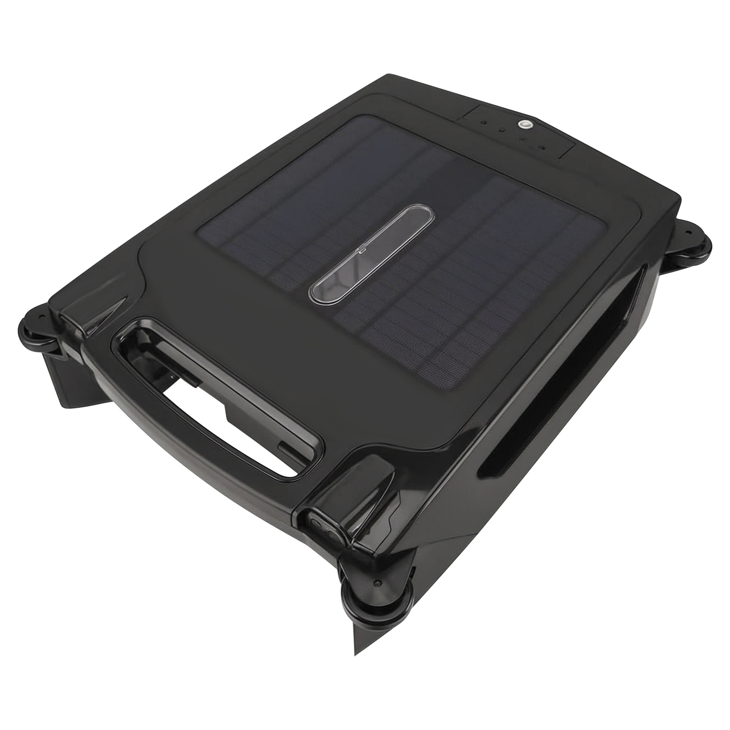 Solar Powered Robotic Pool Skimmer Automatic Swimming Pool Surface Cleaner with 2 Cleaning Modes Dual Charging Methods IPX7 Waterproof 1937sq.ft Cover