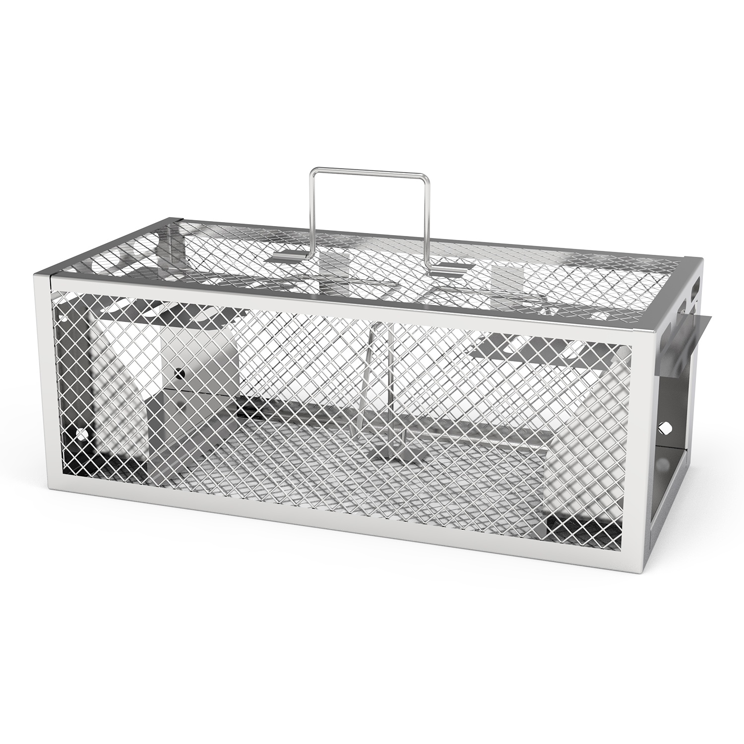 2Pack 11.81x5.63x4.45In 2-Door Humane Rat Trap Automatic Continuous Mouse Trap Reusable Galvanized Iron Live Animal Cage thumbnail 2
