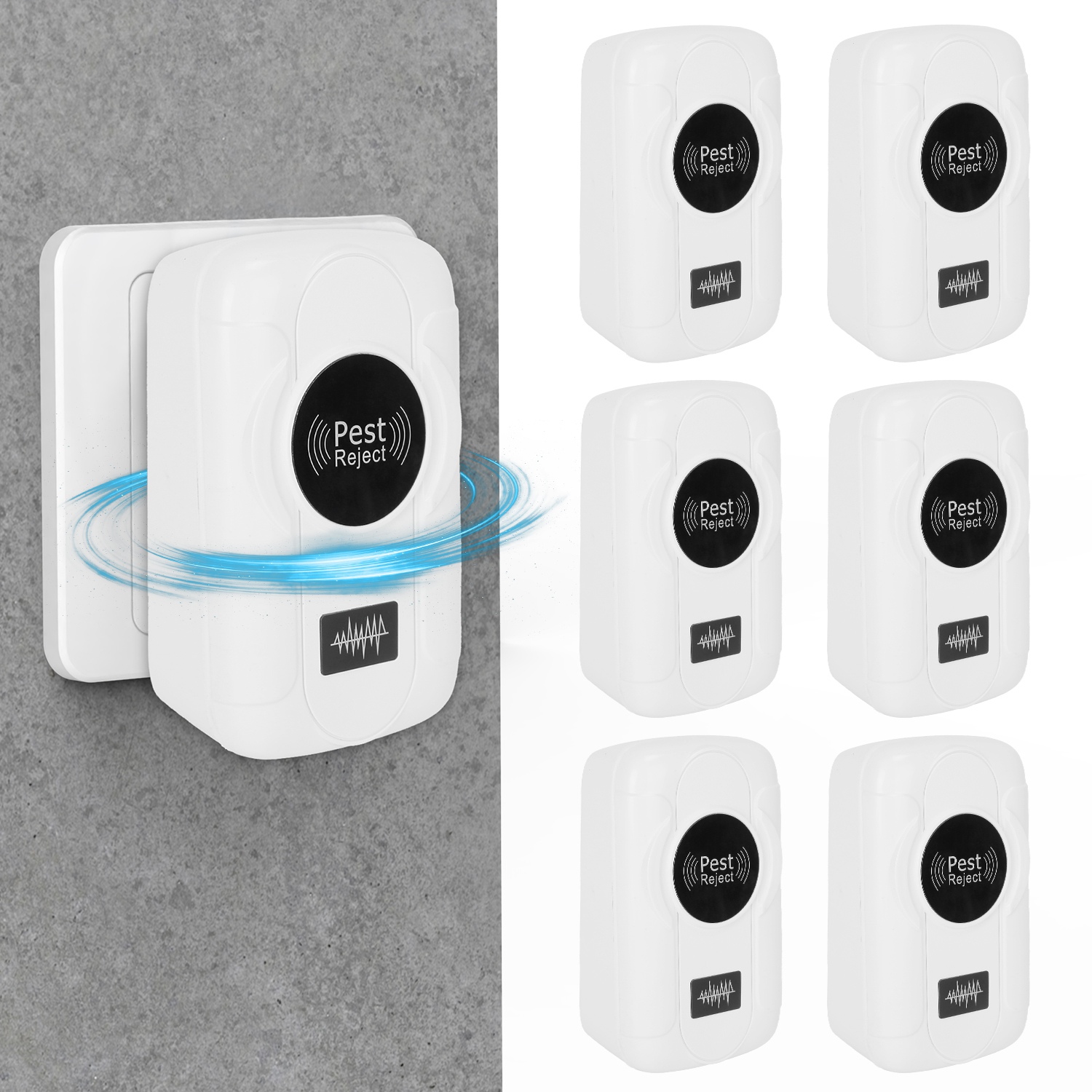 6 Pack 32-120KHz Ultrasonic Insect Repellent Indoor Plug In Bug Repellent Mosquito Roaches Mice Control with 3 Modes for Bedroom Garage Warehouse Offi thumbnail 2