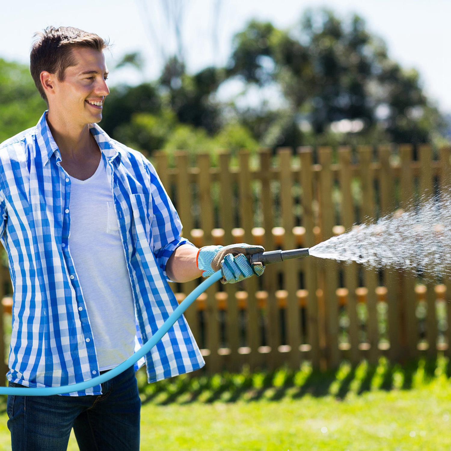 25FT/50FT 5/8" Non-Expanding Flexible Garden Hose Heavy Duty PVC Water Hose Leak-Resistant Kink-Free All-weather Burst 500PSI thumbnail 3