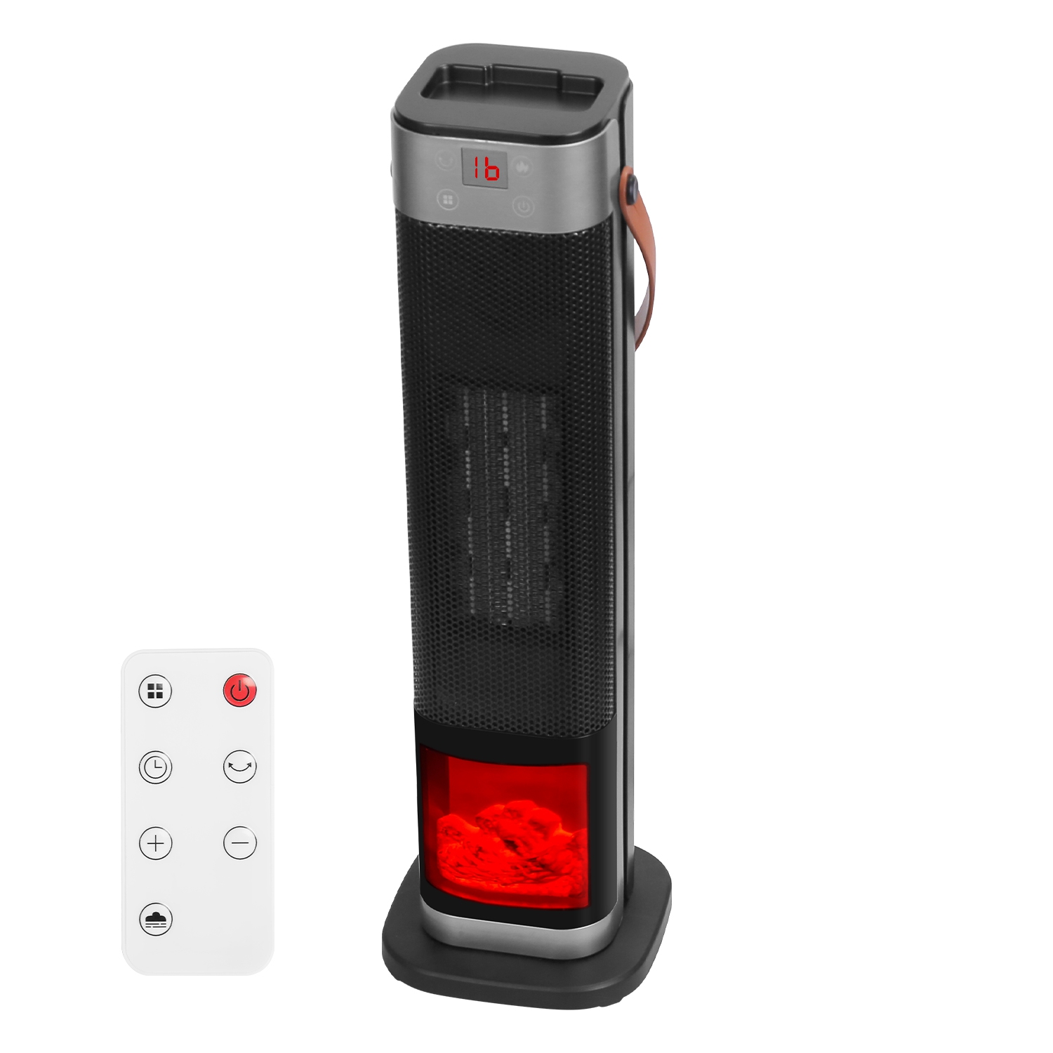 1500W Oscillating Ceramic Tower Space Heater with 3D Flame Portable Electric Heater with 3 Wind Modes 59-104?Heating Remote Control 12H Timer Overheat thumbnail 3