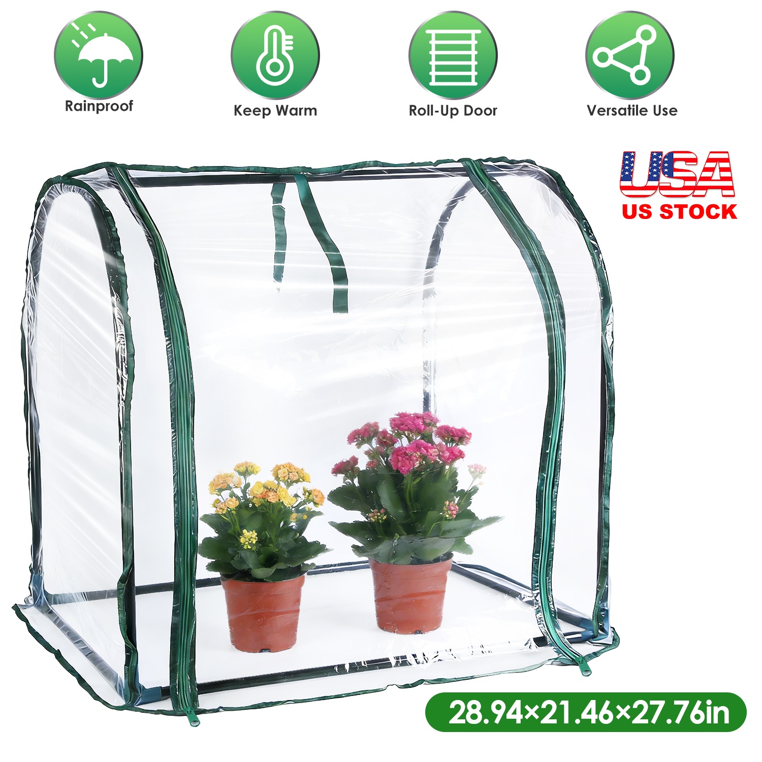 28.94" x 21.46" x 27.76" Tabletop Mini Greenhouse Portable Greenhouse for Spring Indoor Outdoor Garden Tent for Seed Starting Plant Protection Gardeni thumbnail 4