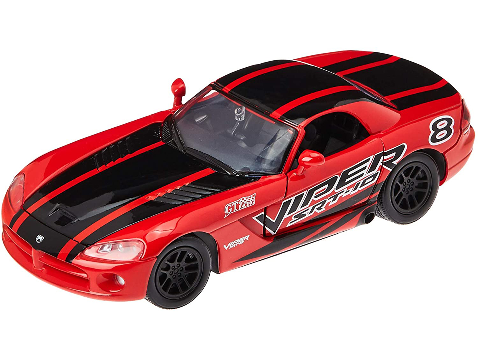 2003 Dodge Viper SRT-10 #8 Red with Black Stripes "GT Racing" Series 1/24 Diecast Model Car by Motormax thumbnail 2