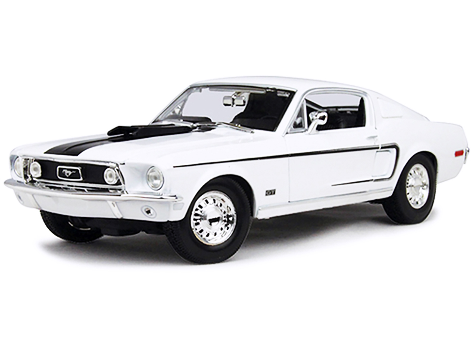 1968 Ford Mustang CJ Cobra Jet White 1/18 Diecast Model Car by Maisto thumbnail 2