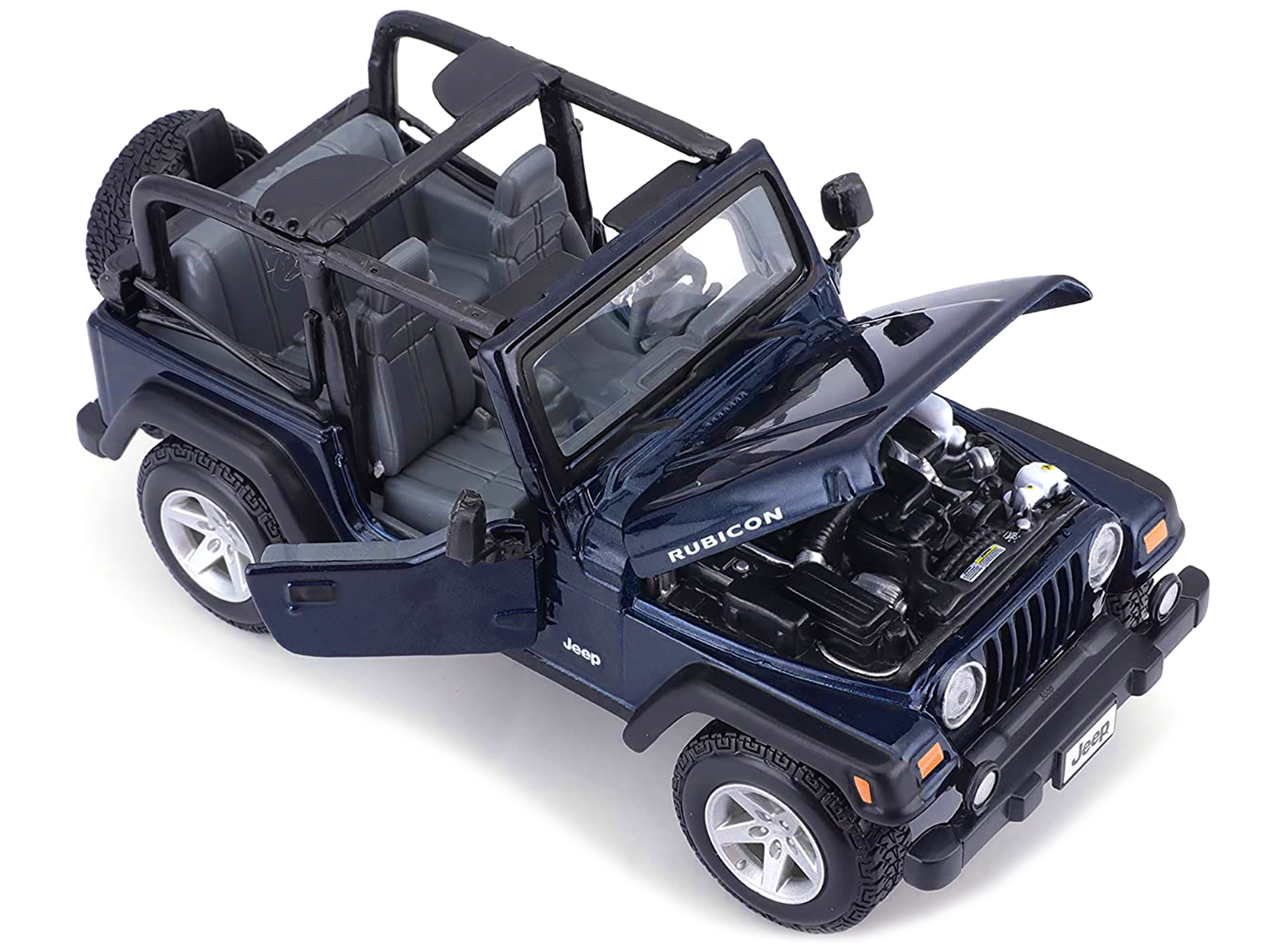 Jeep Wrangler Rubicon Dark Blue 1/27 Diecast Model Car by Maisto thumbnail 2
