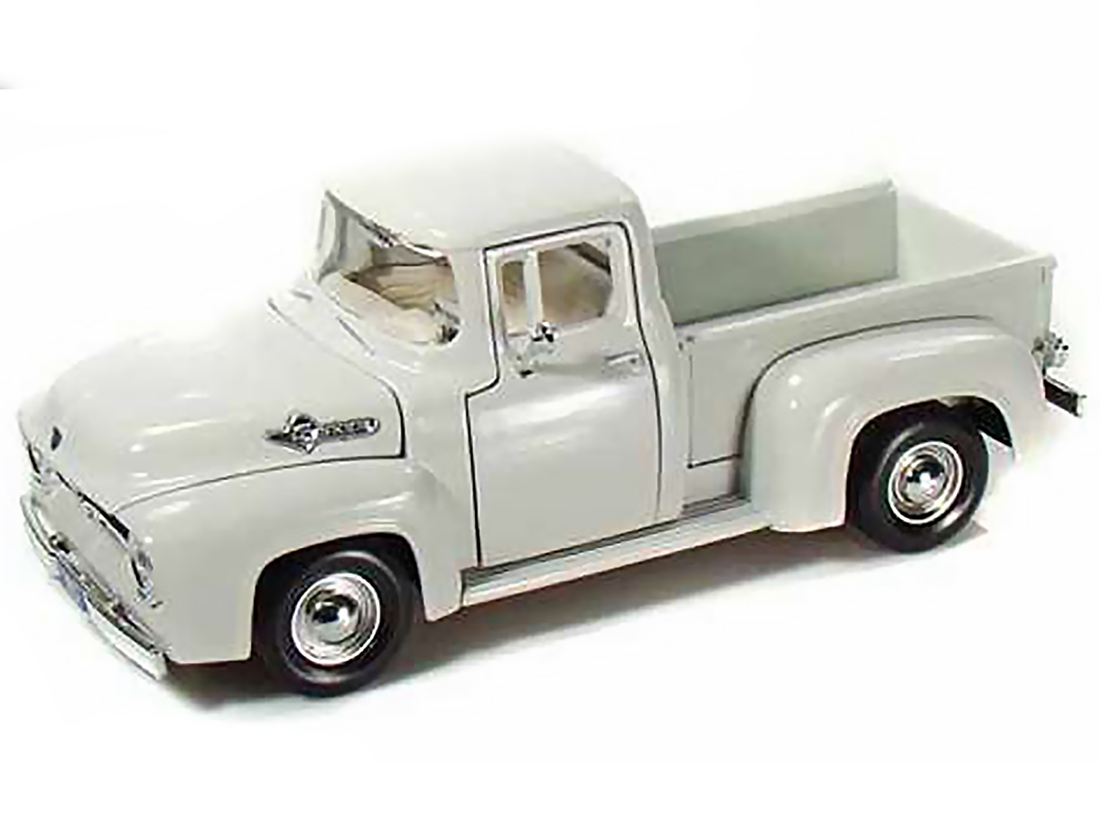 1956 Ford F-100 Pickup Truck White 1/24 Diecast Model Car by Motormax thumbnail 2