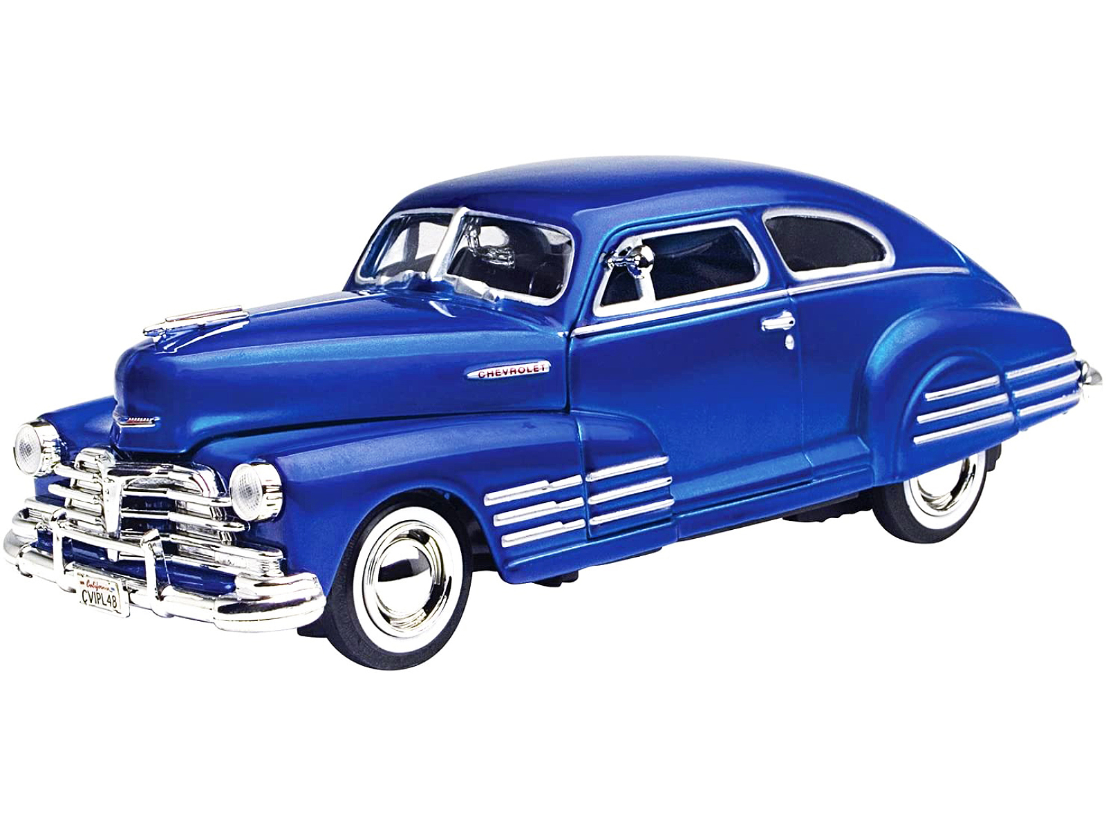 1948 Chevrolet Aerosedan Fleetline Blue 1/24 Diecast Model Car by Motormax thumbnail 2