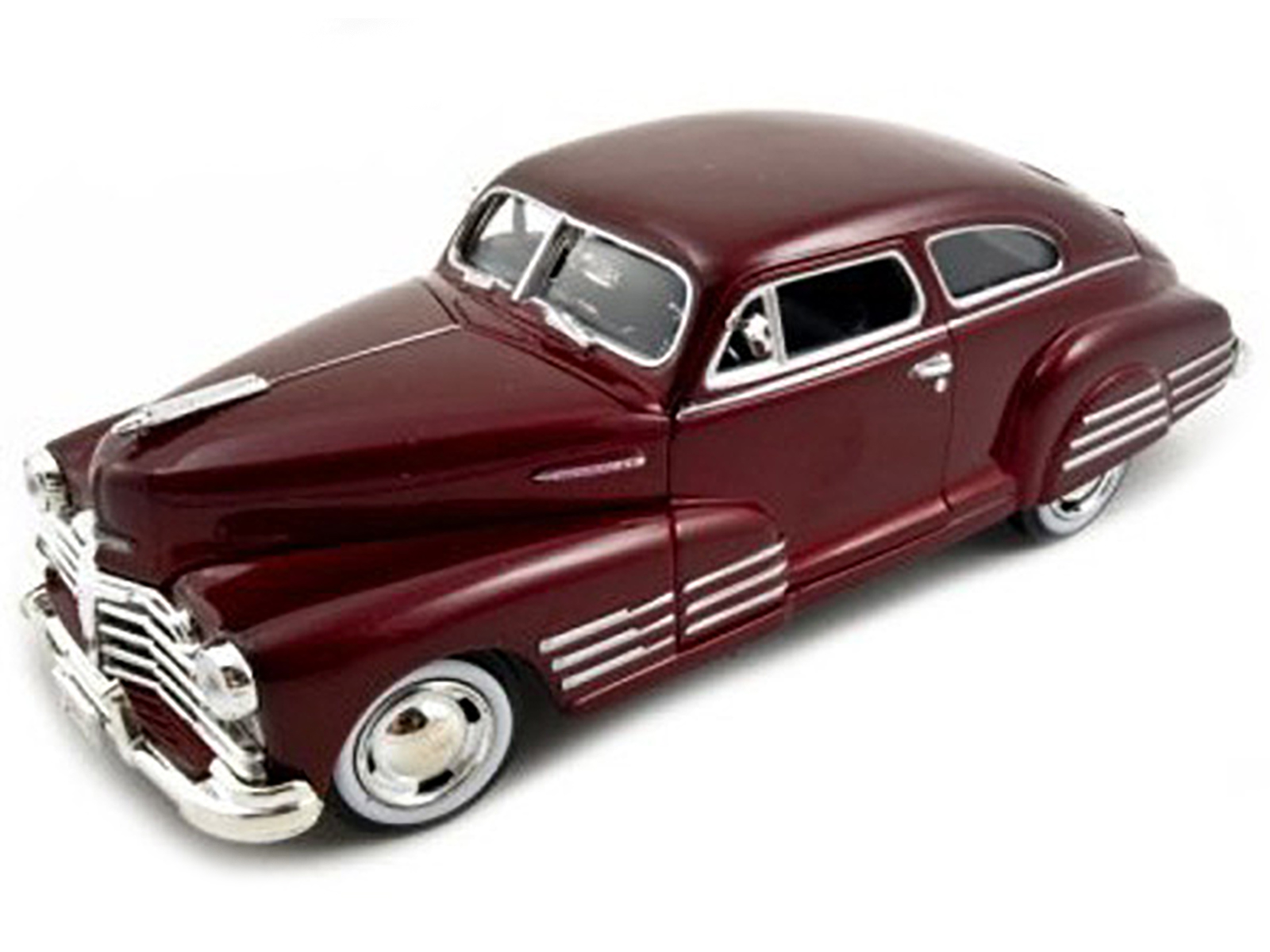 1948 Chevrolet Aerosedan Fleetline Dark Red Metallic 1/24 Diecast Model Car by Motormax thumbnail 2
