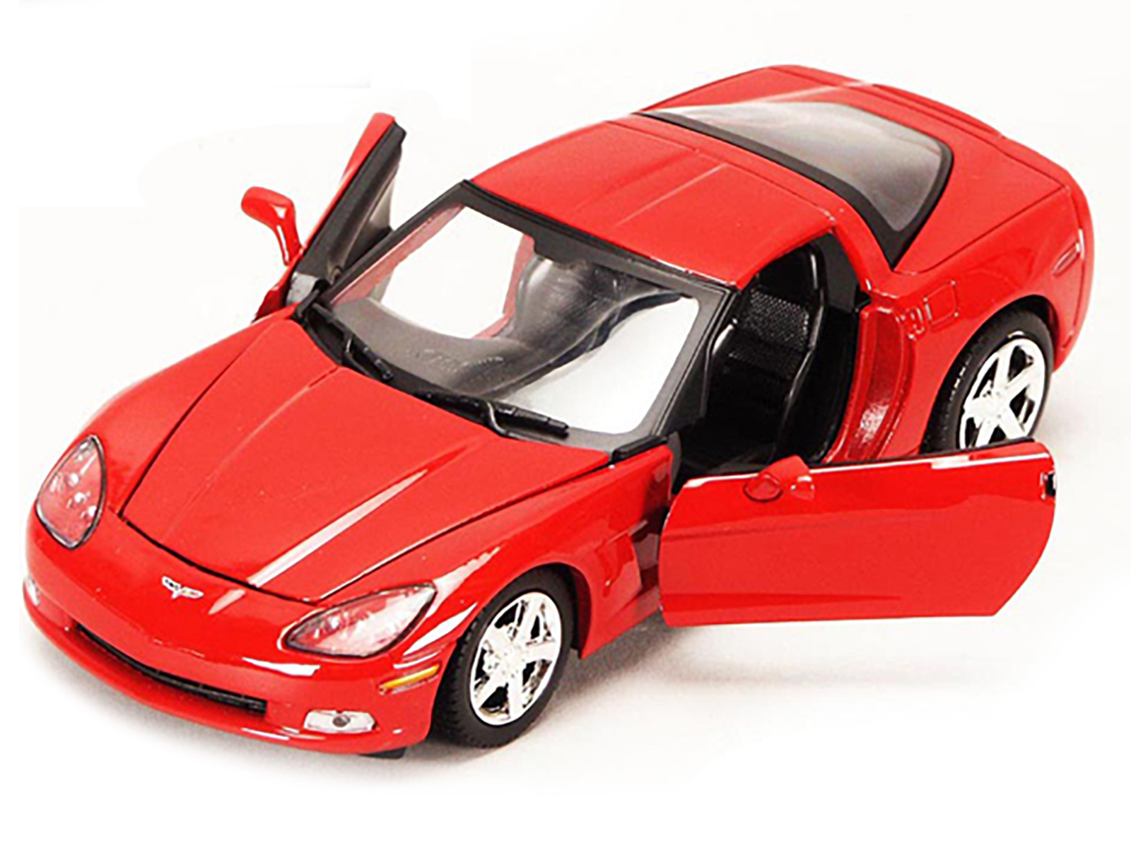 2005 Chevrolet Corvette C6 Coupe Red 1/24 Diecast Model Car by Motormax thumbnail 2