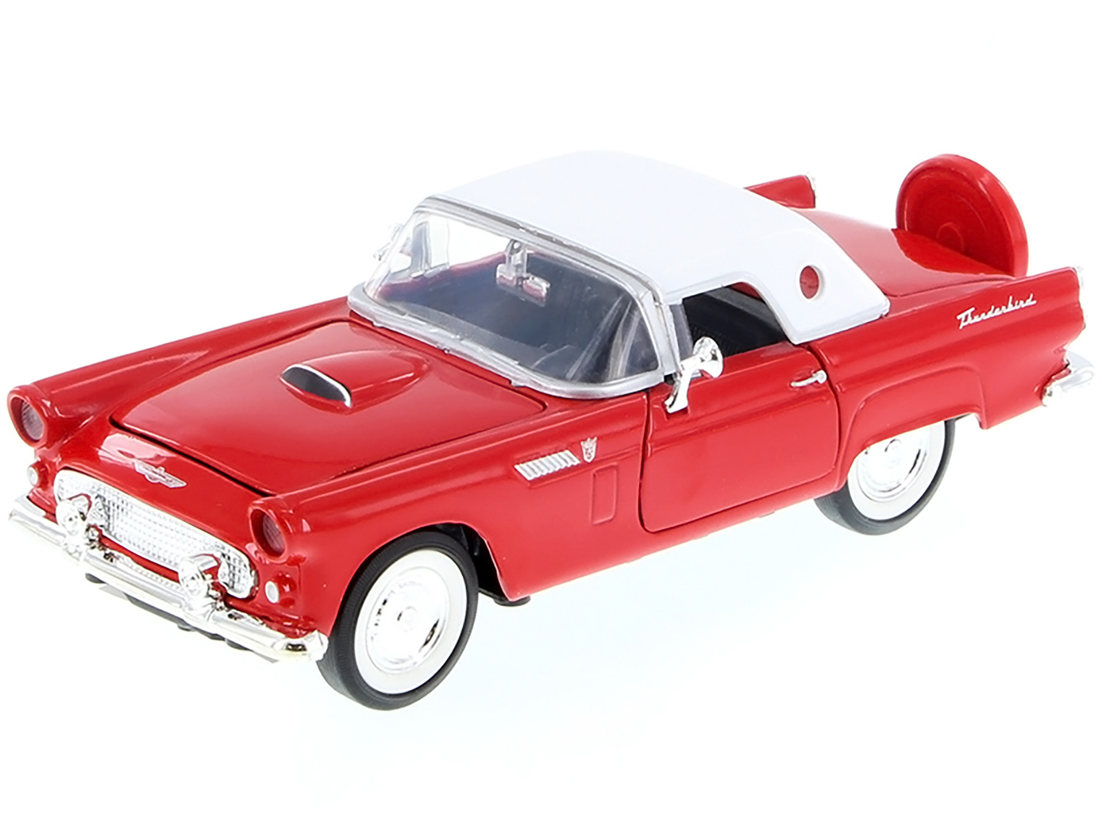 1956 Ford Thunderbird Red 1/24 Diecast Car Model by Motormax thumbnail 2
