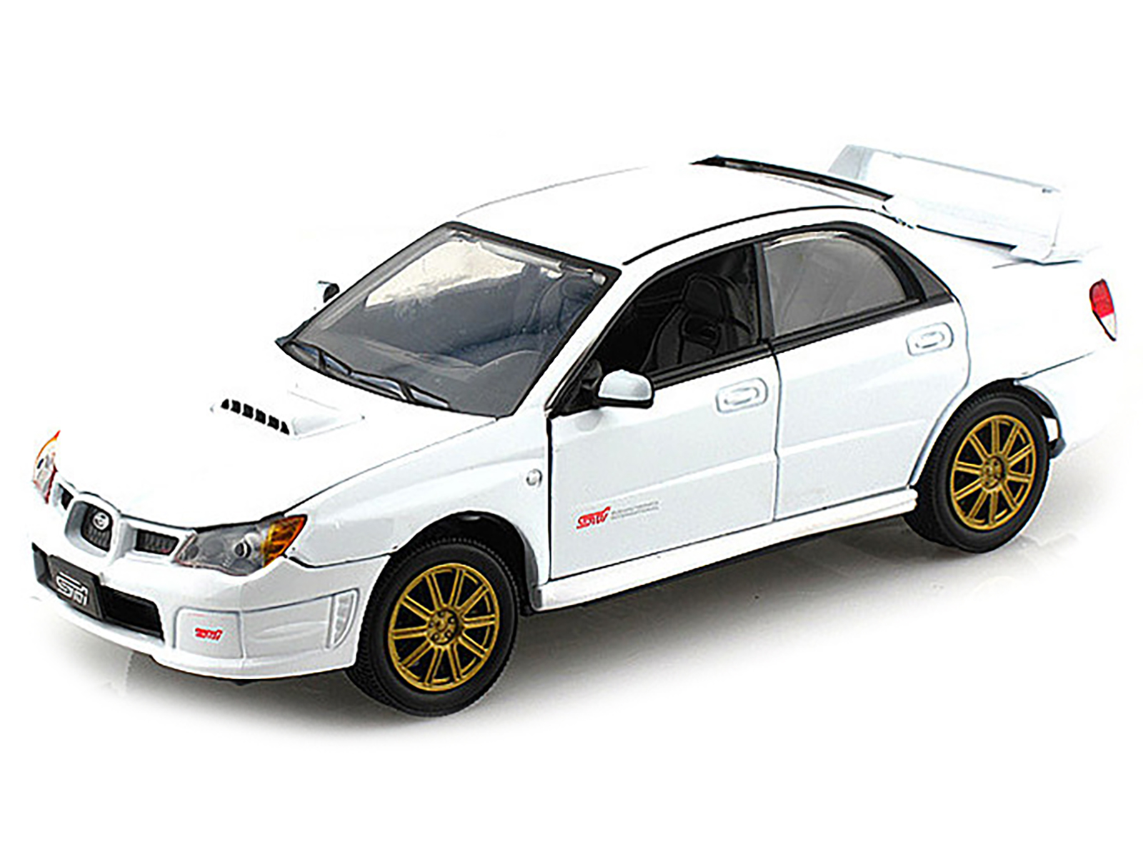 Subaru Impreza WRX STi White 1/24 Diecast Model Car by Motormax thumbnail 2