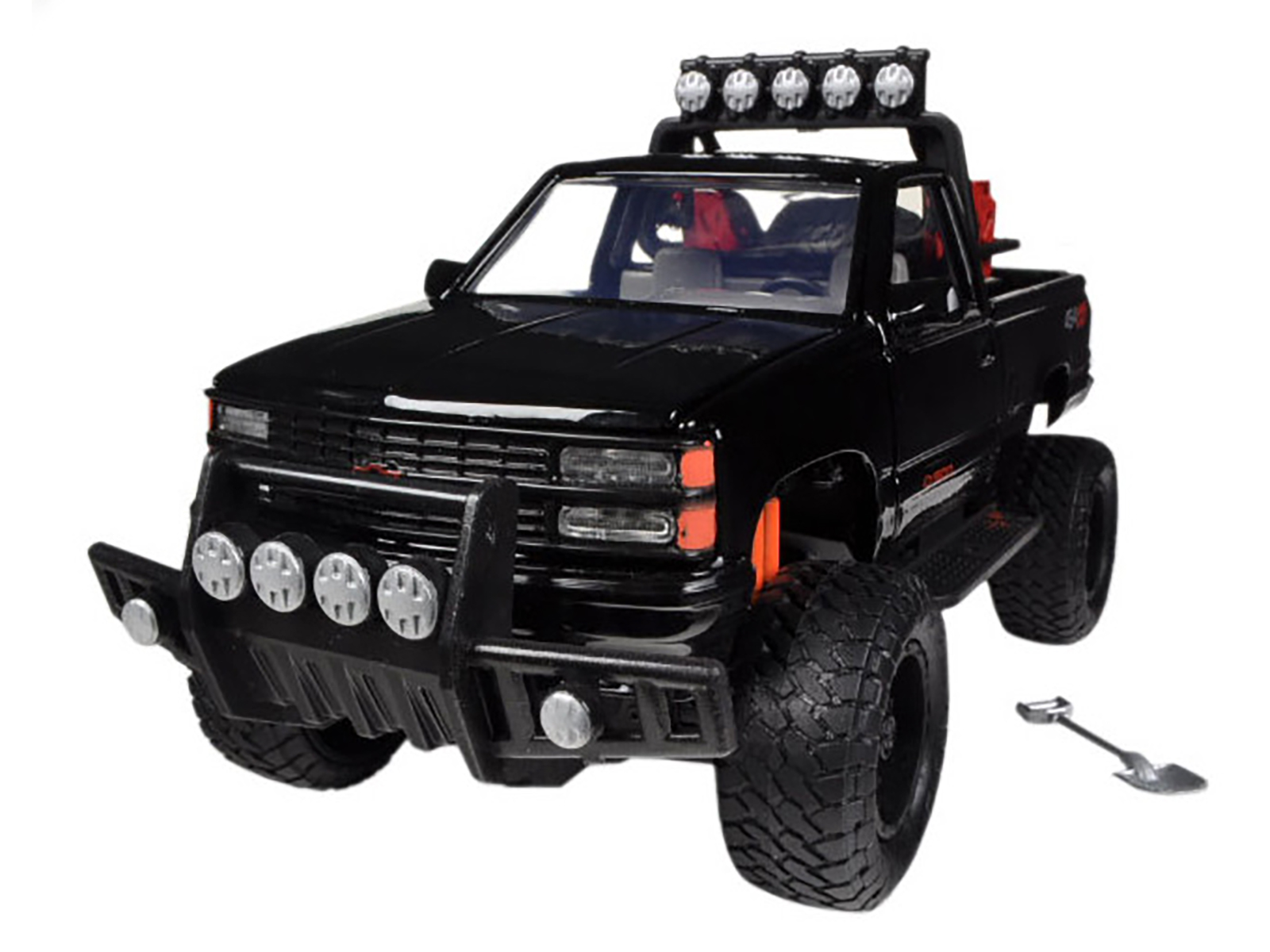 1992 Chevrolet 454 SS Pickup Truck Off Road Black 1/24 Diecast Model by Motormax thumbnail 2