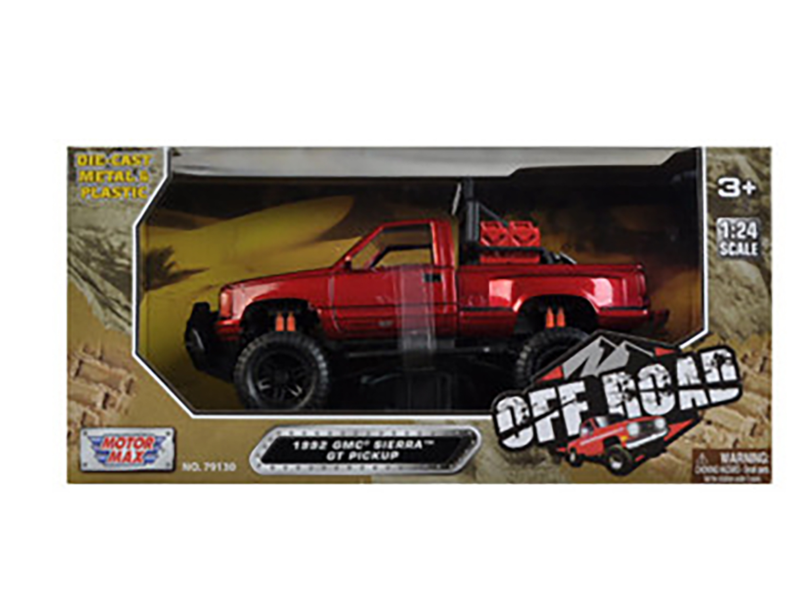 1992 GMC Sierra GT Pickup Truck Off Road Red 1/24 Diecast Model by Motormax thumbnail 3