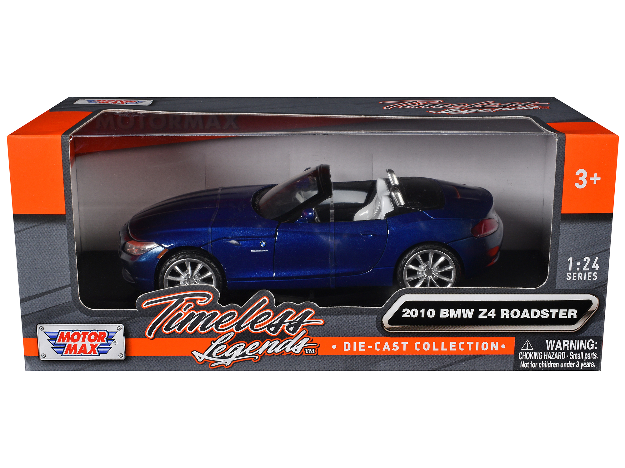 2010 BMW Z4 Convertible Blue 1/24 Diecast Model Car by Motormax thumbnail 3