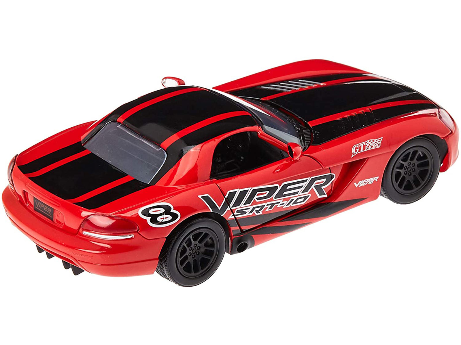 2003 Dodge Viper SRT-10 #8 Red with Black Stripes "GT Racing" Series 1/24 Diecast Model Car by Motormax thumbnail 3