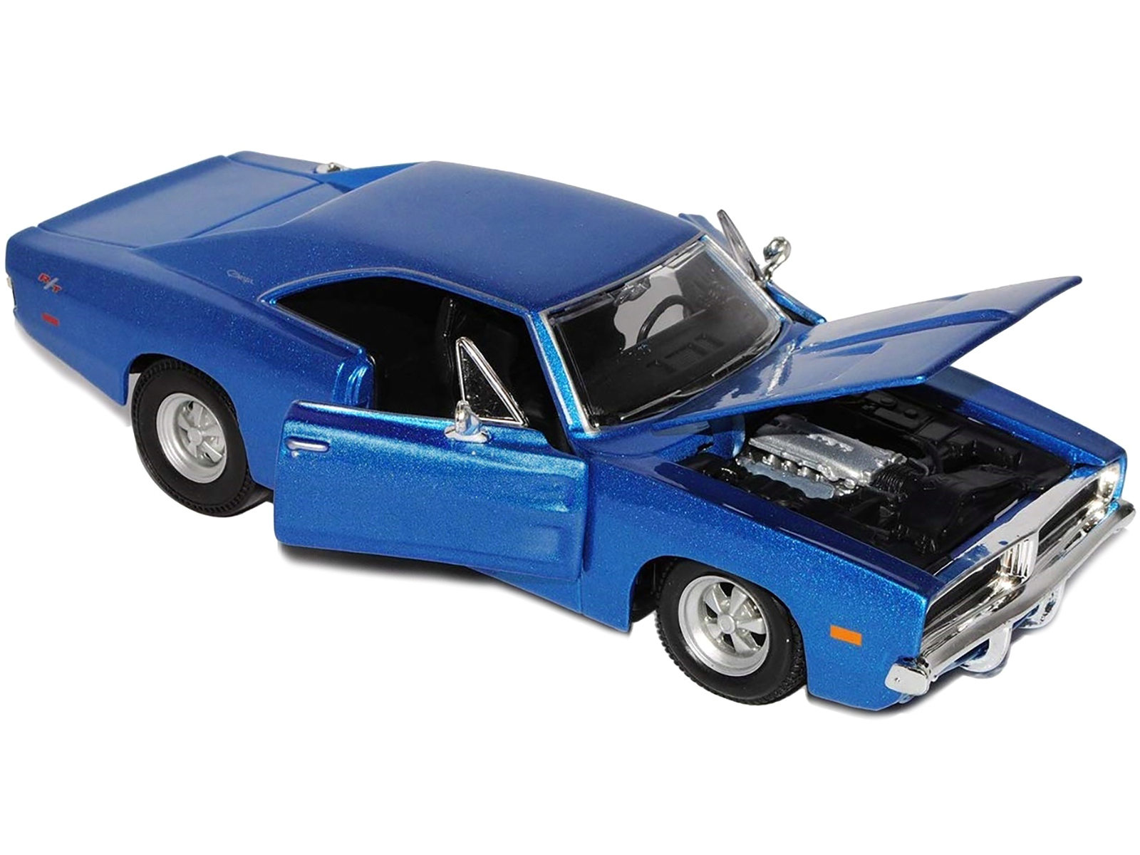 1969 Dodge Charger R/T Hemi Blue 1/25 Diecast Model Car by Maisto thumbnail 3