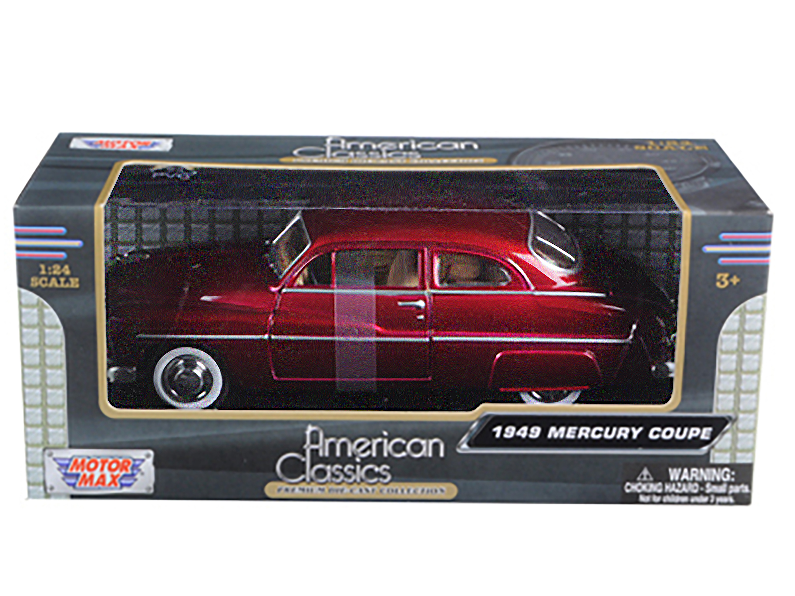1949 Mercury Red 1/24 Diecast Model Car by Motormax thumbnail 3