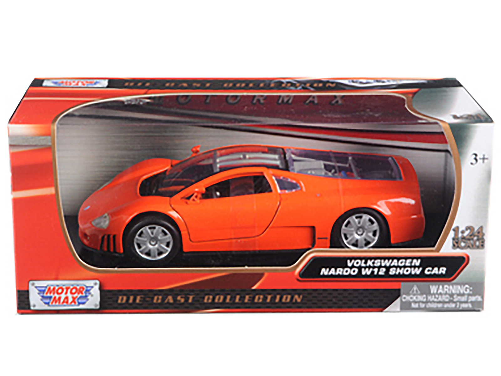 Volkswagen Nardo W12 Orange 1/24 Diecast Car Model by Motormax thumbnail 3