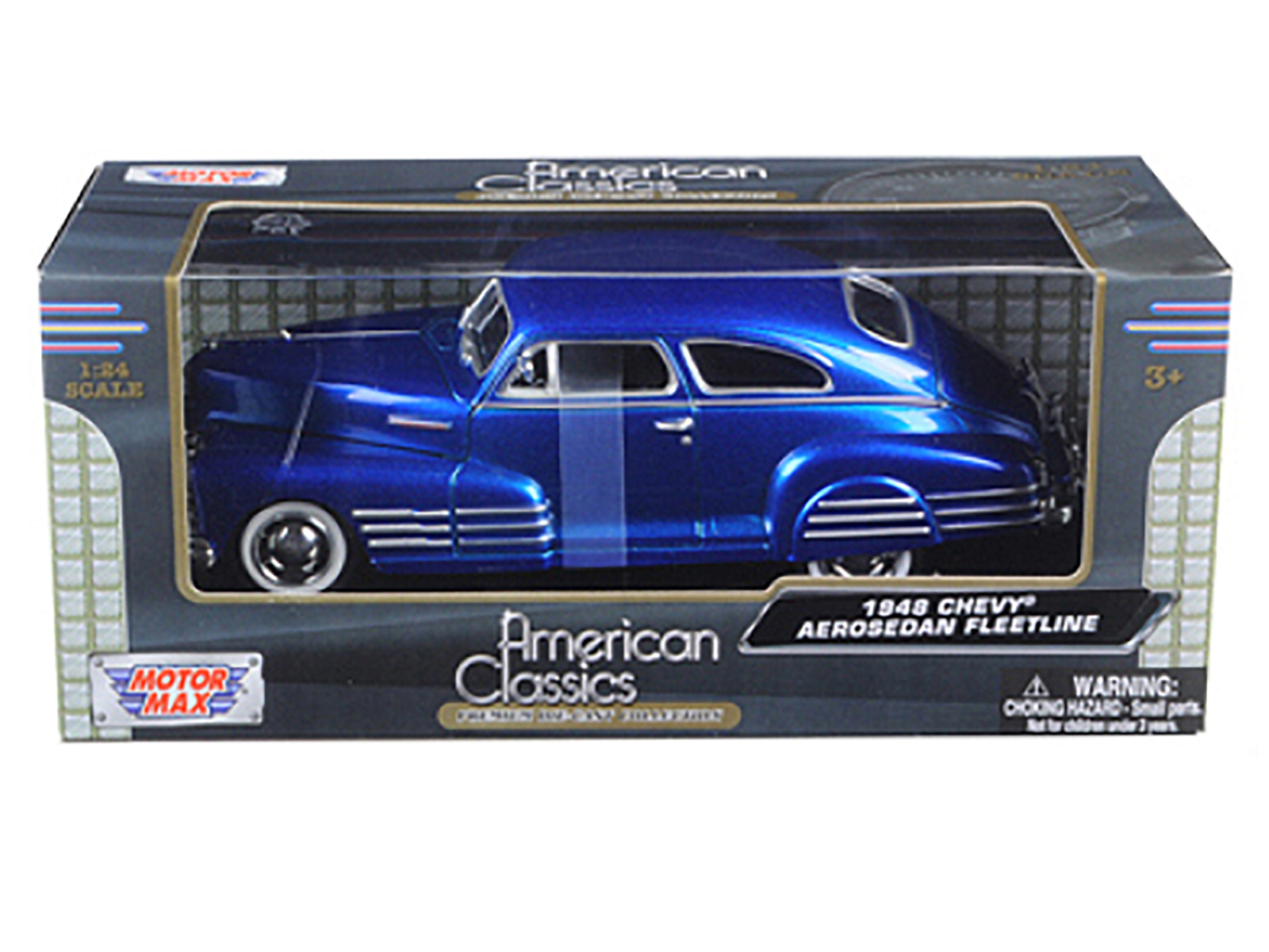 1948 Chevrolet Aerosedan Fleetline Blue 1/24 Diecast Model Car by Motormax thumbnail 3