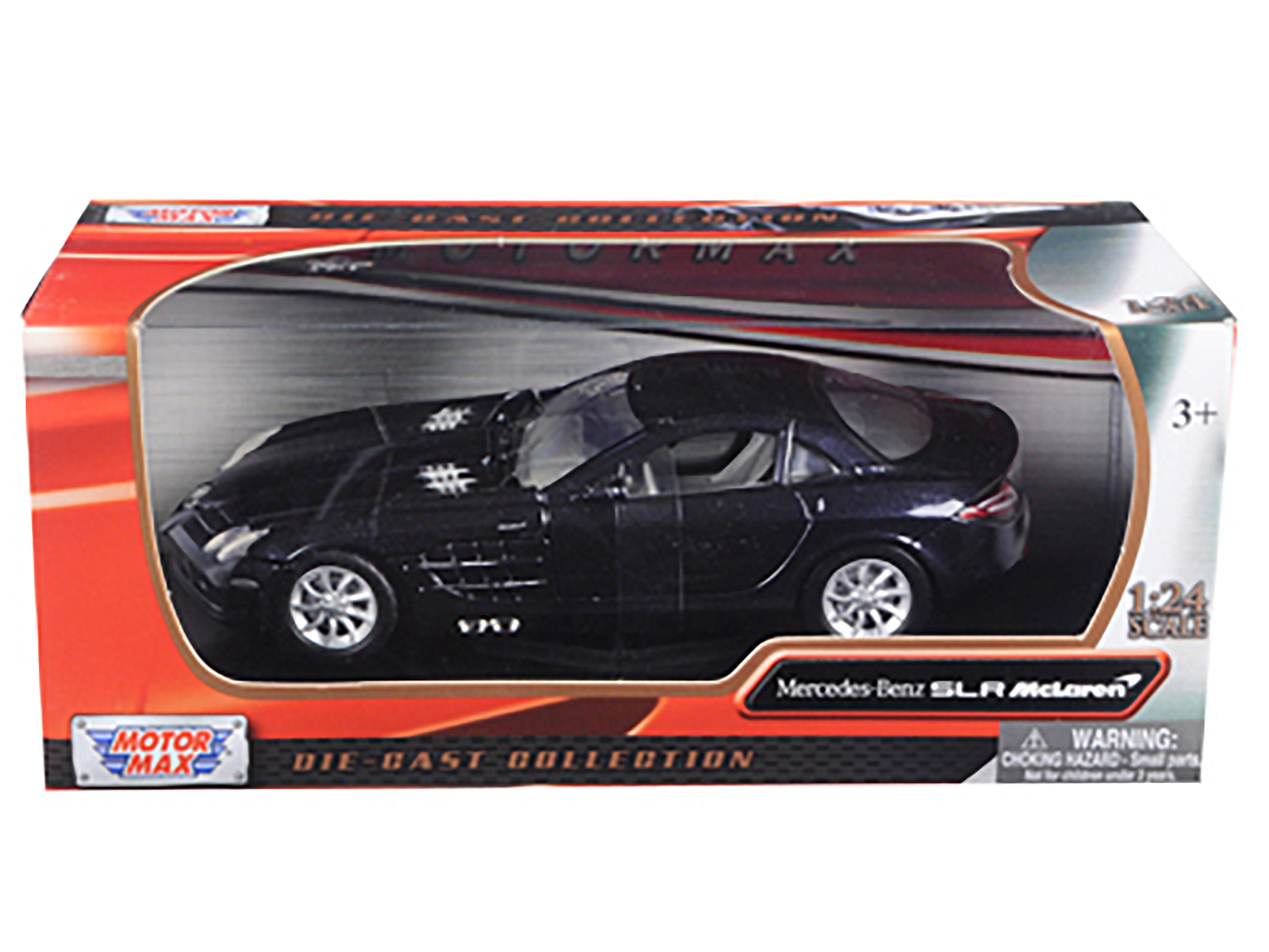 Mercedes Mclaren SLR Metallic Black 1/24 Diecast Model Car by Motormax thumbnail 3