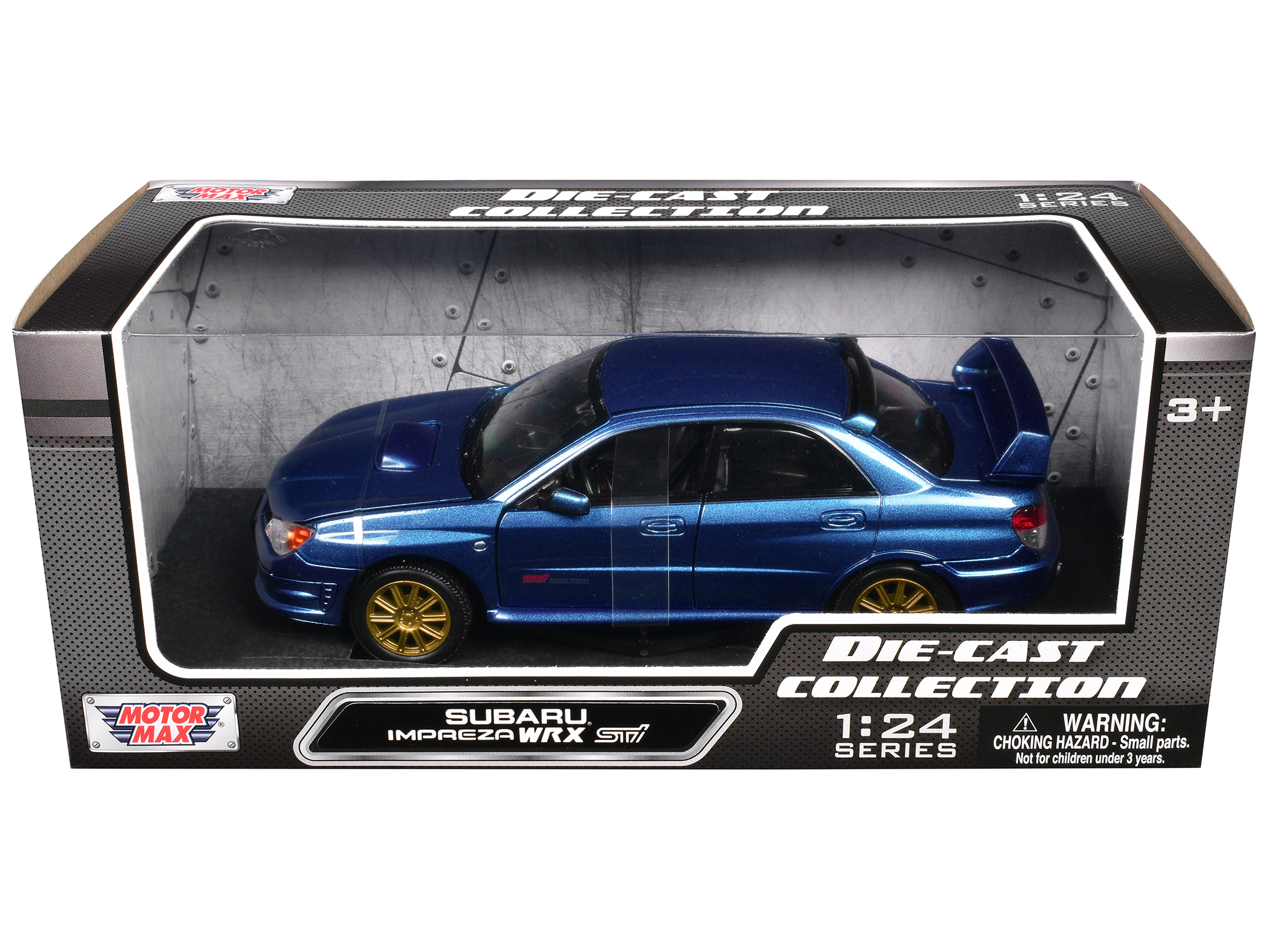 Subaru Impreza WRX STi Blue Metallic 1/24 Diecast Model Car by Motormax thumbnail 3