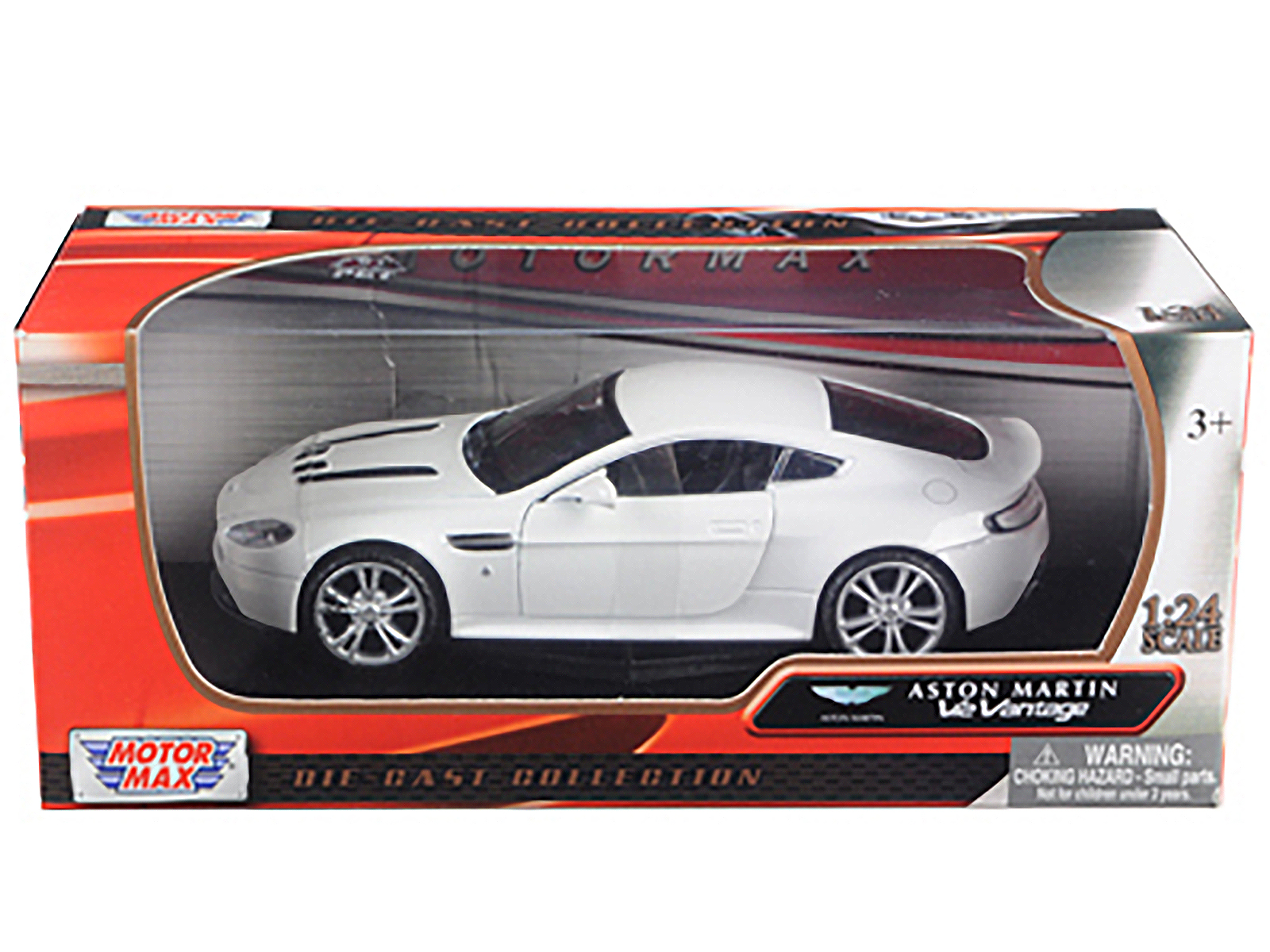 Aston Martin V12 Vantage Pearl White 1/24 Diecast Car Model by Motormax thumbnail 3