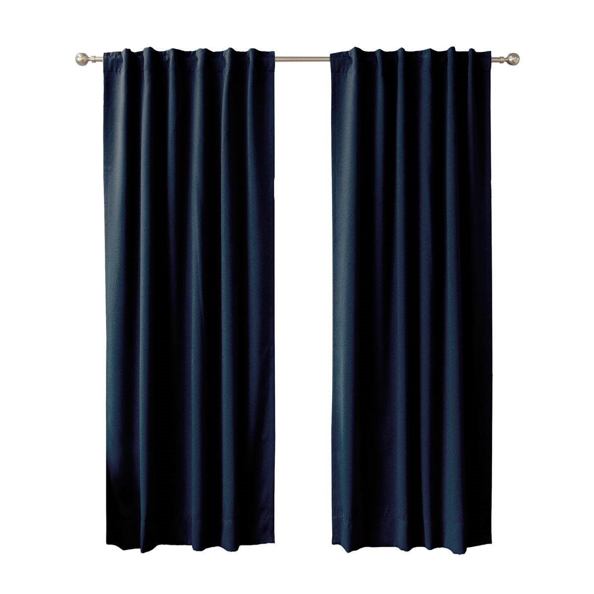 52 x 120 inch Solid Navy Blue Thermal Blackout Curtain Panels - Set of 2 thumbnail 14