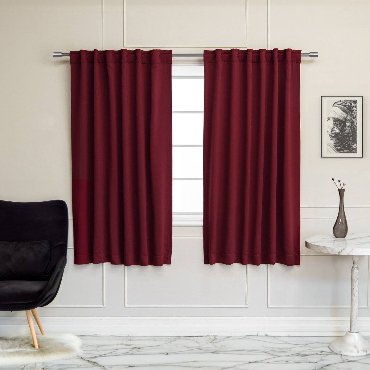 52 x 120 inch Solid Navy Blue Thermal Blackout Curtain Panels - Set of 2 thumbnail 9