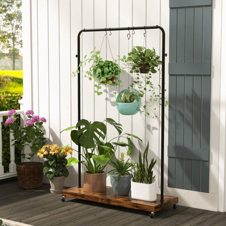 Industrial Style Heavy Duty Metal Pipe Clothes Garment Rack with Bottom Shelf thumbnail 2