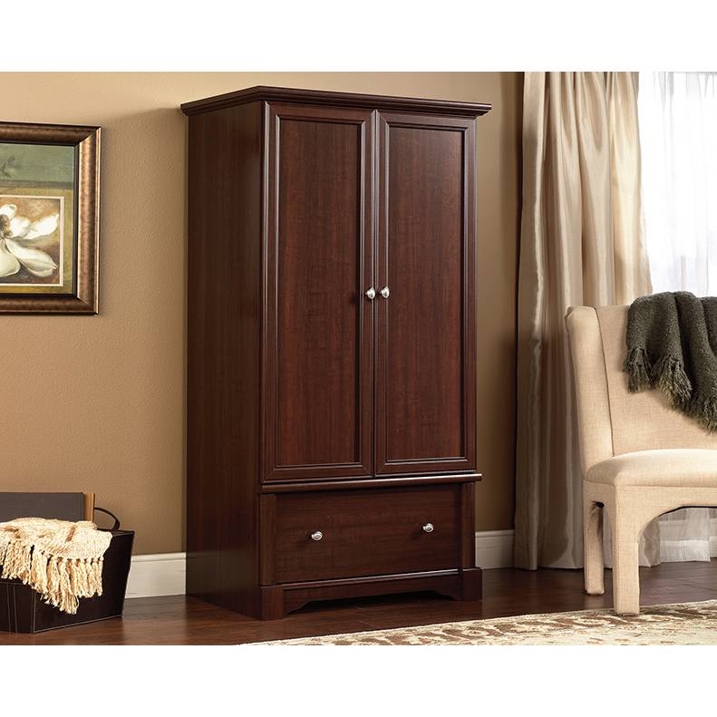 Rustic Cherry Drawer and Garment Rod Wardrobe Armoire thumbnail 2