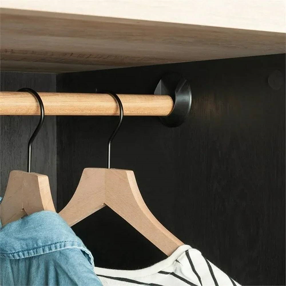 Bedroom Armoire Cabinet with Bottom Storage Drawer in Black Oak Wood Finish thumbnail 3