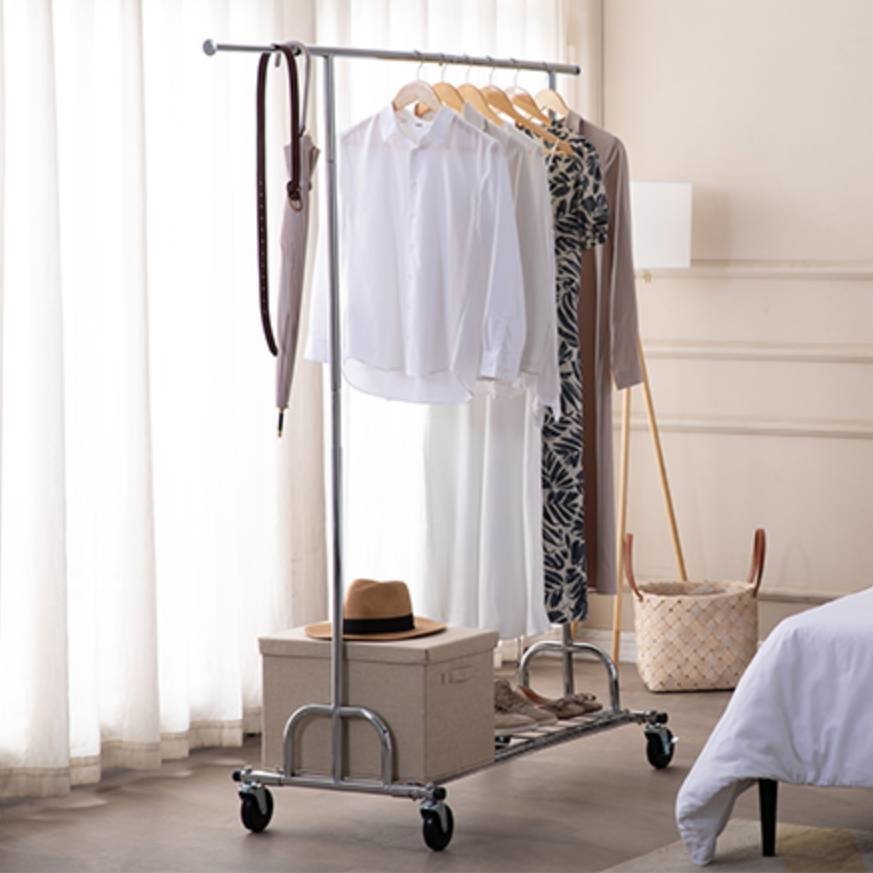 Heavy Duty Metal Clothing Garment Rack with Lockable Wheels - 450 lbs. Capacity thumbnail 3