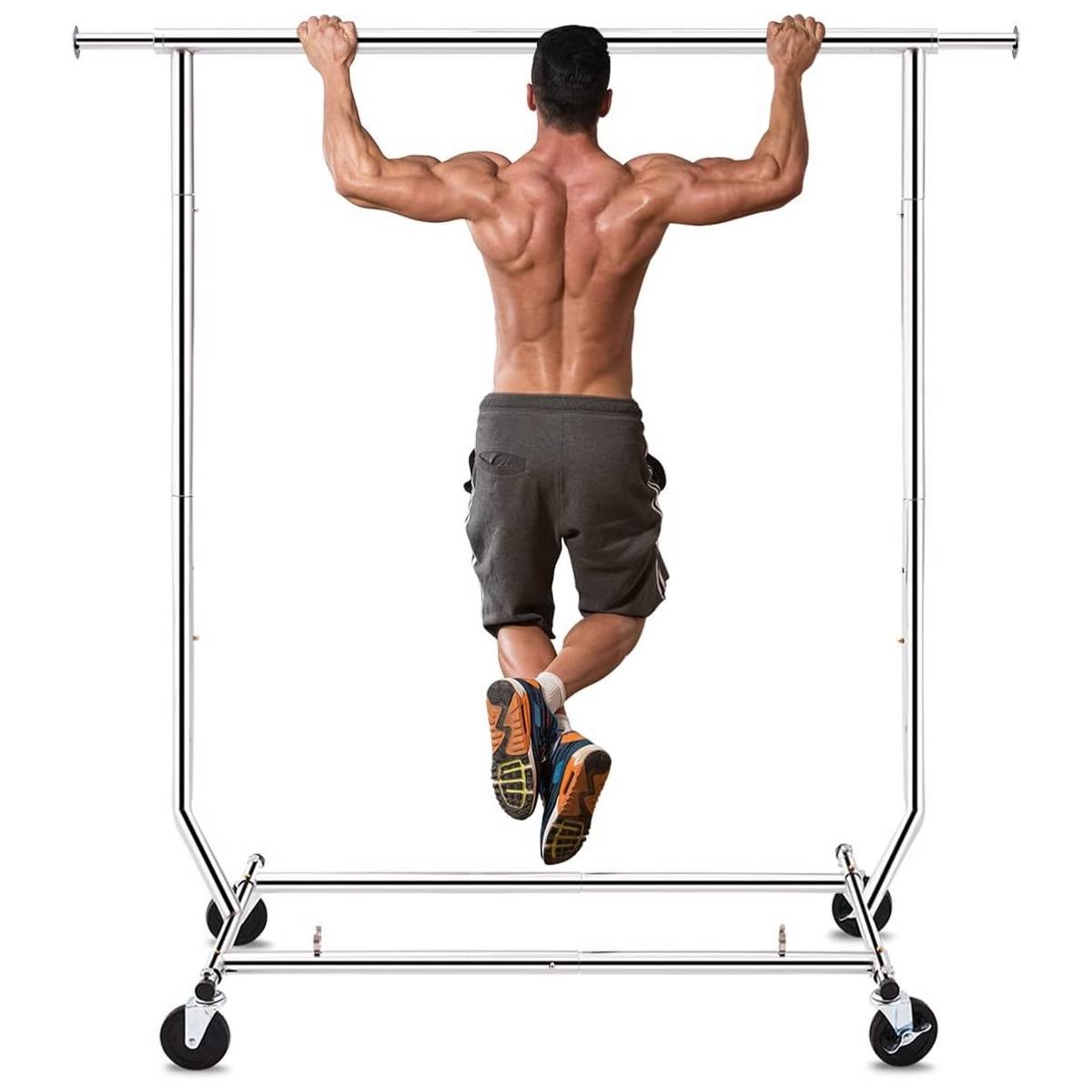 Heavy Duty Metal Clothing Garment Rack with Lockable Wheels - 250 lbs. Capacity thumbnail 3