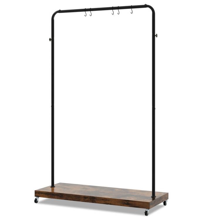 Industrial Style Heavy Duty Metal Pipe Clothes Garment Rack with Bottom Shelf thumbnail 3