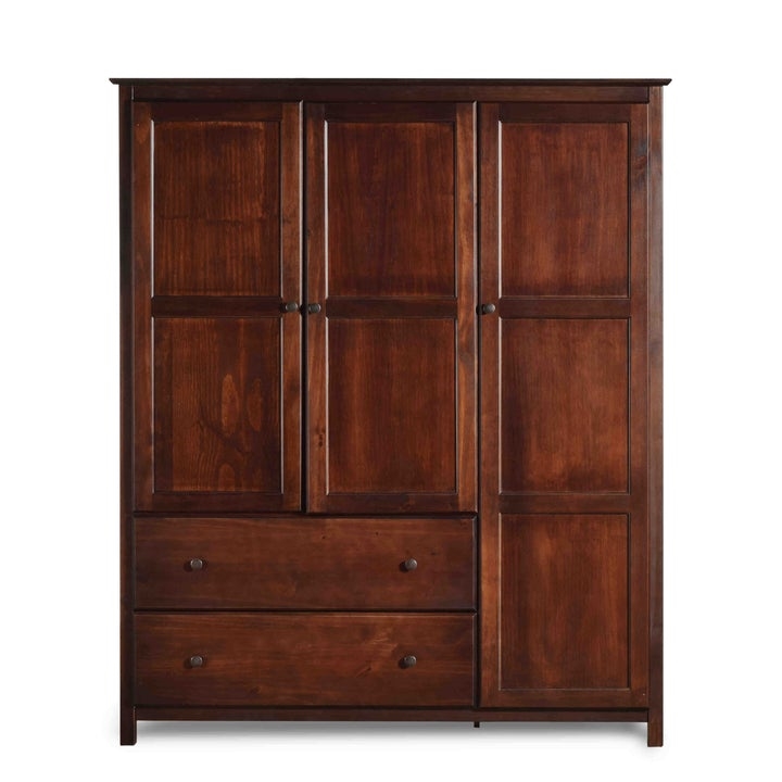 Cherry Wood Finish Bedroom Wardrobe Armoire Cabinet Closet thumbnail 3