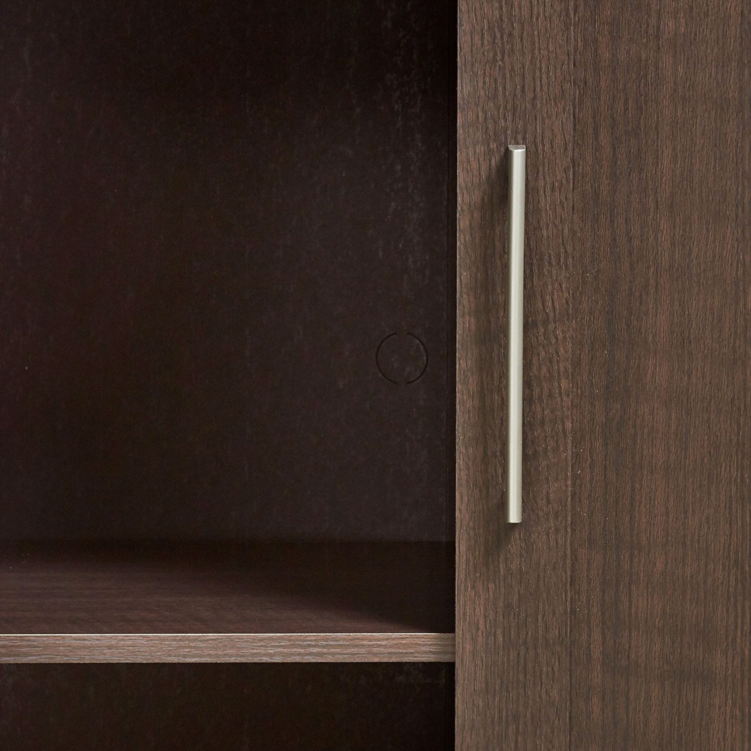 Bedroom Wardrobe Cabinet Storage Closet Organizer in Dark Brown Oak Finish thumbnail 3