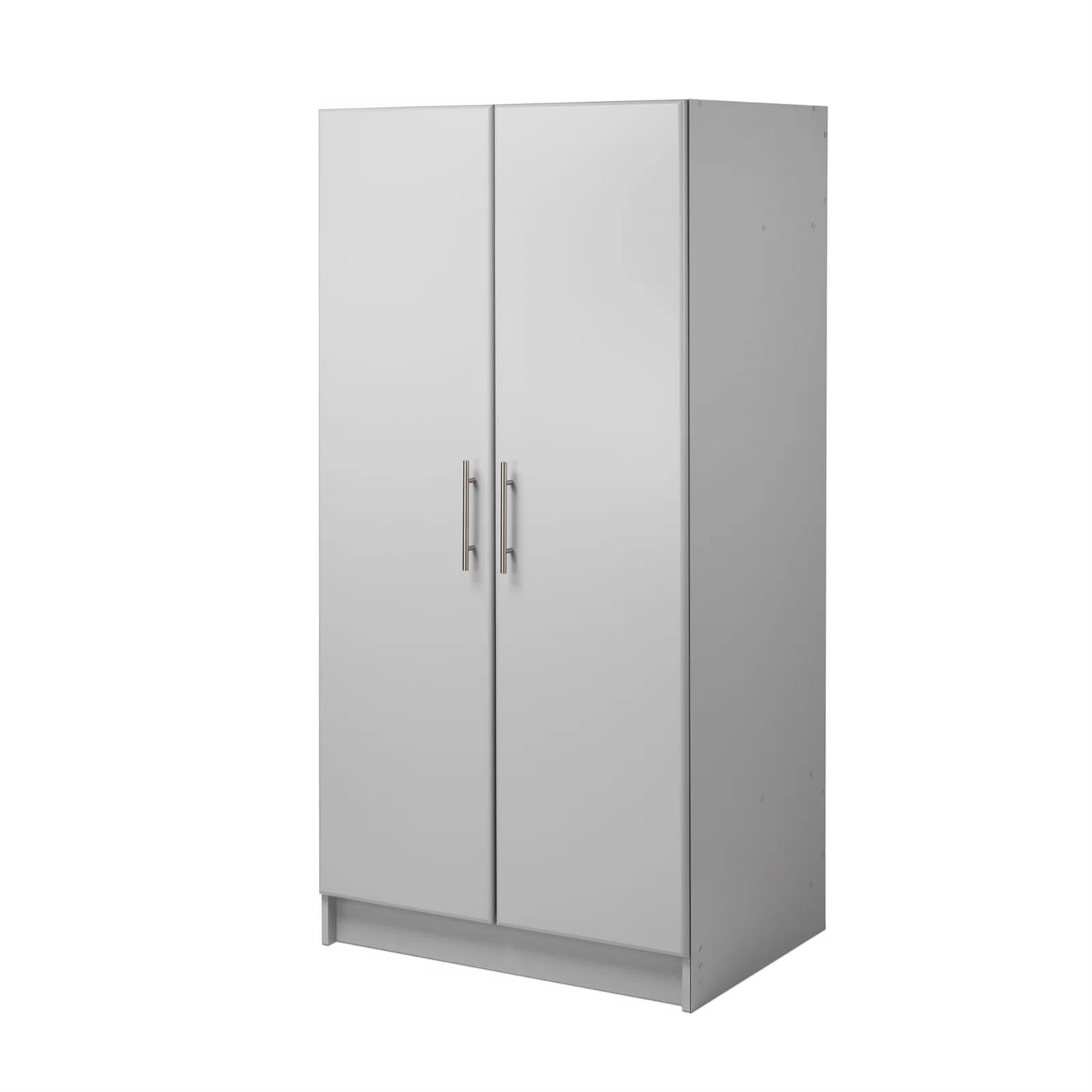 Bedroom Armoire Wardrobe Cabinet with Hanging Rail in Light Grey Wood Finish thumbnail 4